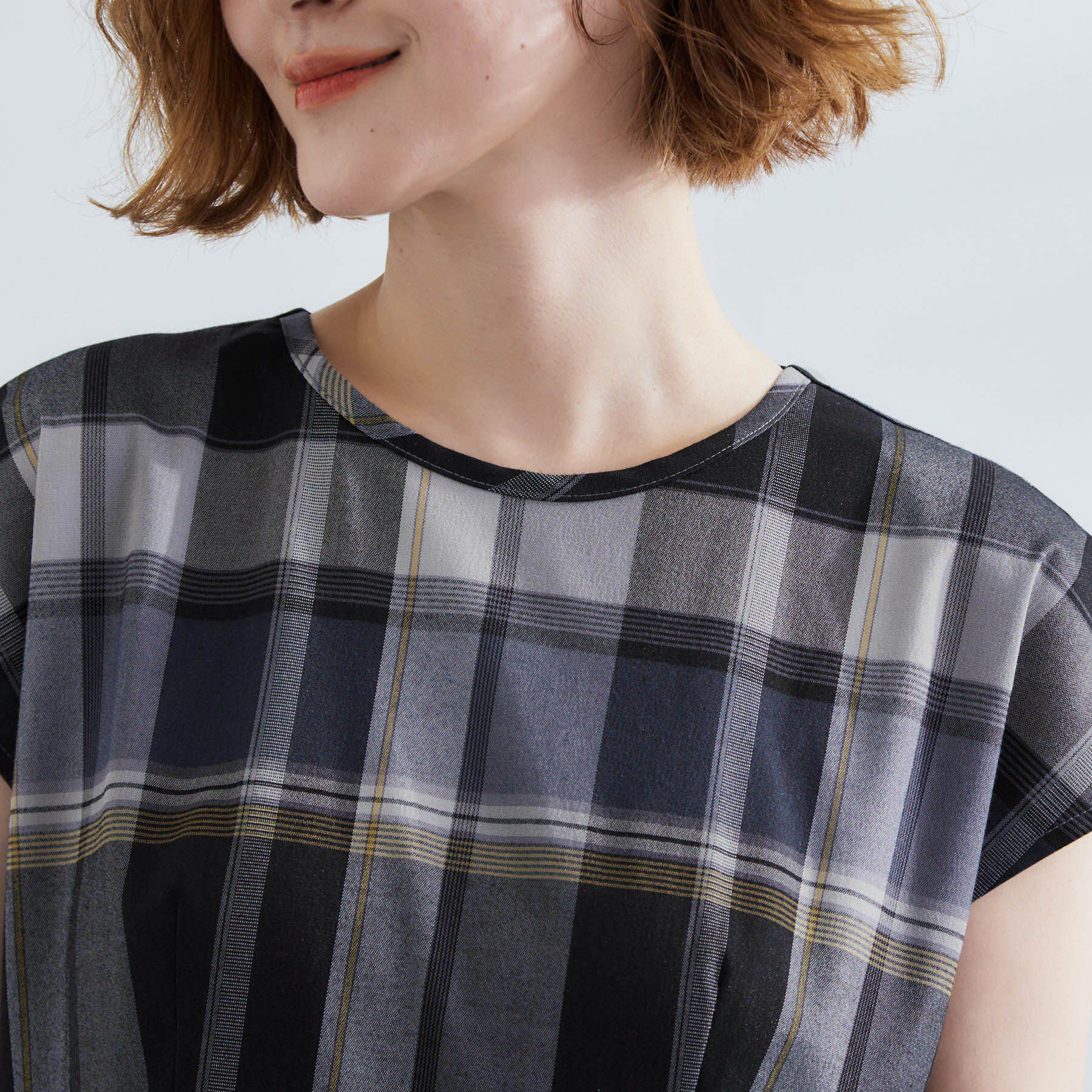 grove「秋を先取り！ビッグチェック フィット＆フレアワンピース」|ワンピース|