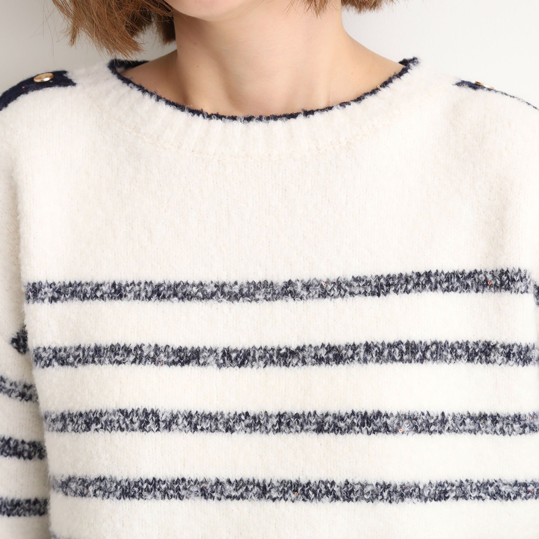 grove「ボーダーブークレーニット」|ニット・セーター|