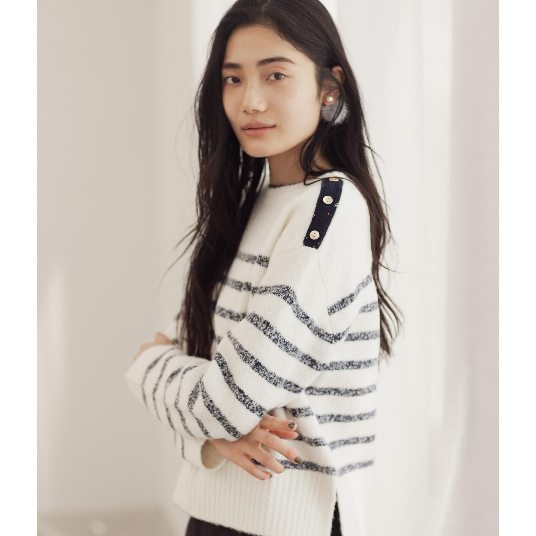 grove「ボーダーブークレーニット」|ニット・セーター|