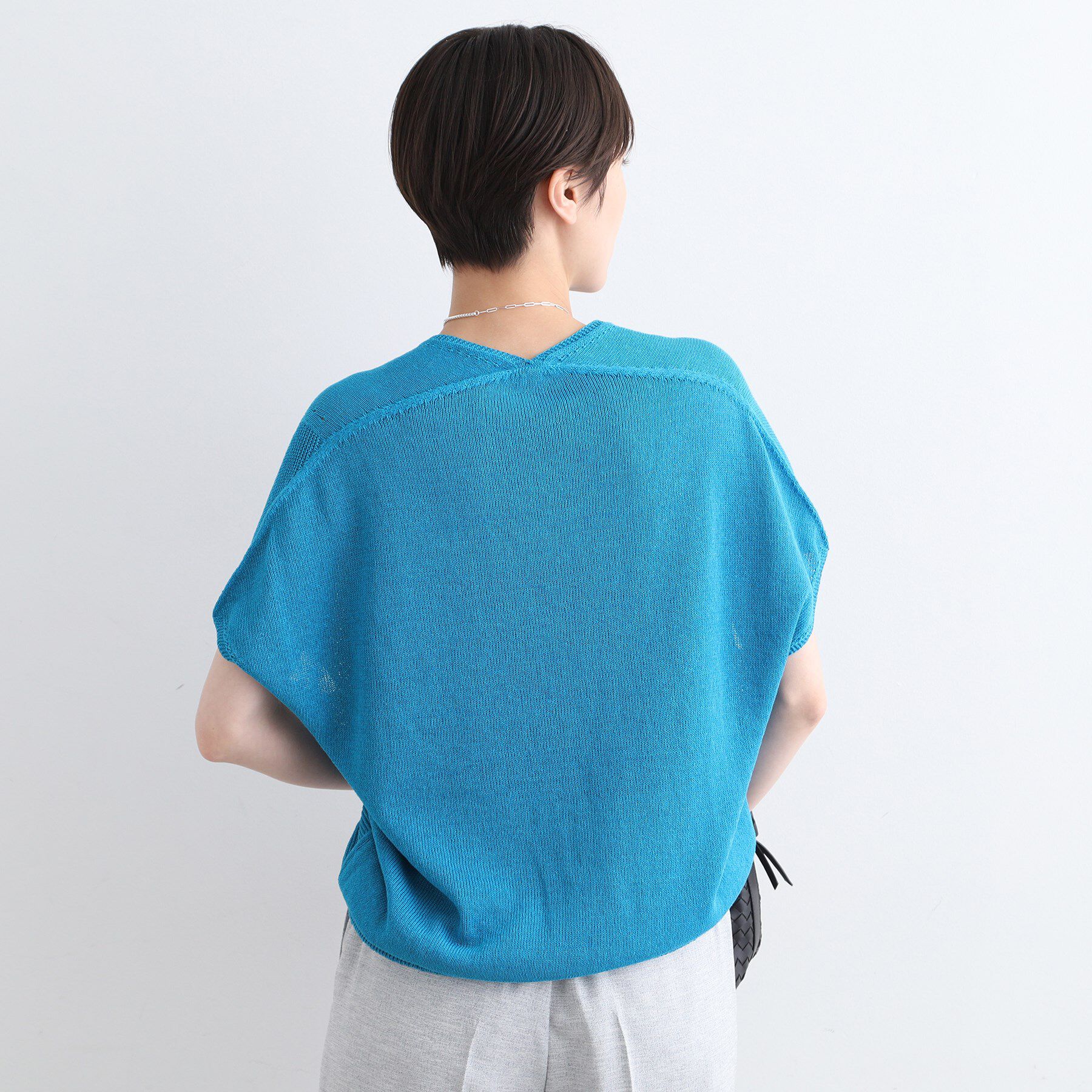 INDIVI「【洗える／サマーニット】無縫製ペーパーヤーンアシメ編地ニット」|ニット・セーター|