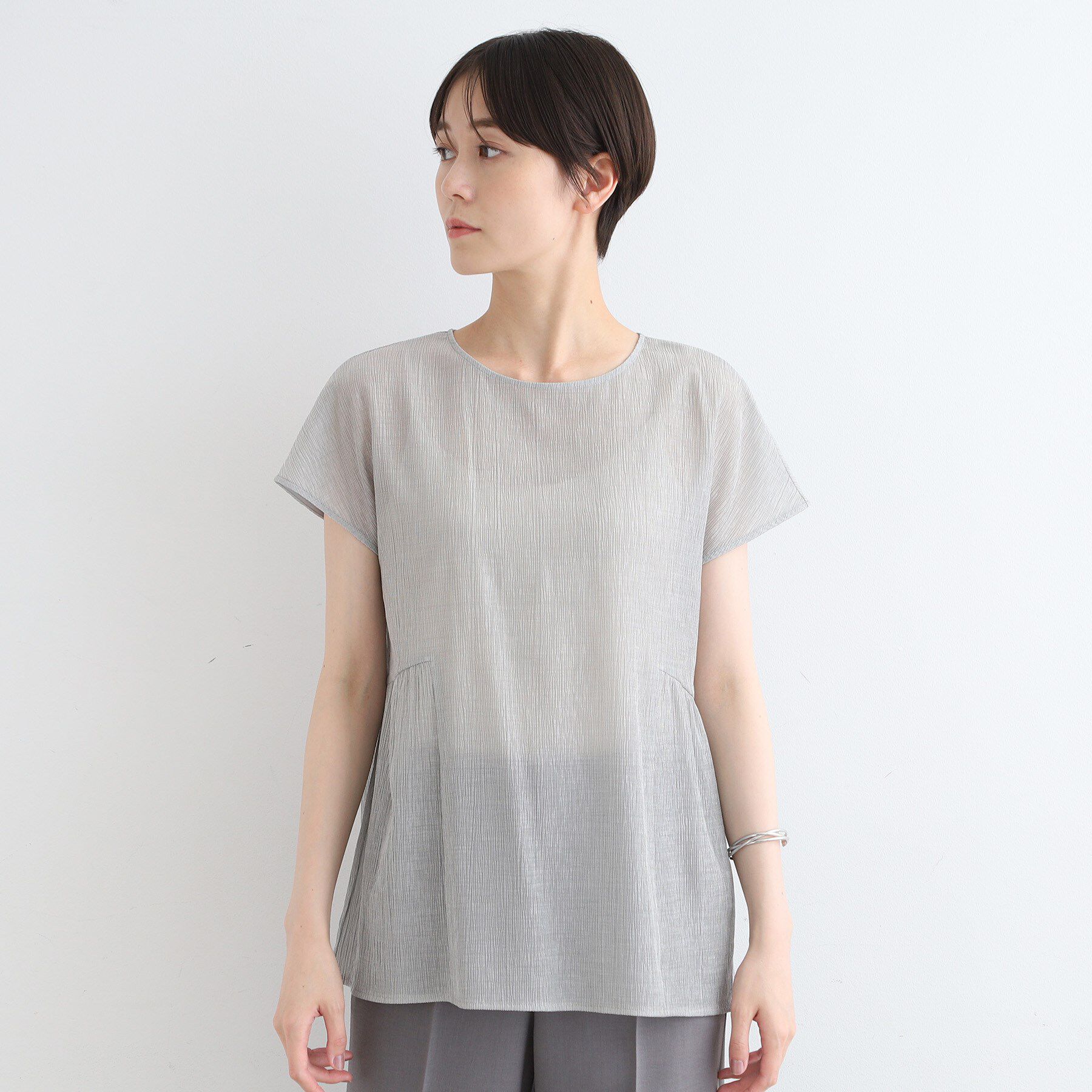 INDIVI「【洗える】ペプラム風デザインきれいめカットソー」|Tシャツ・カットソー|