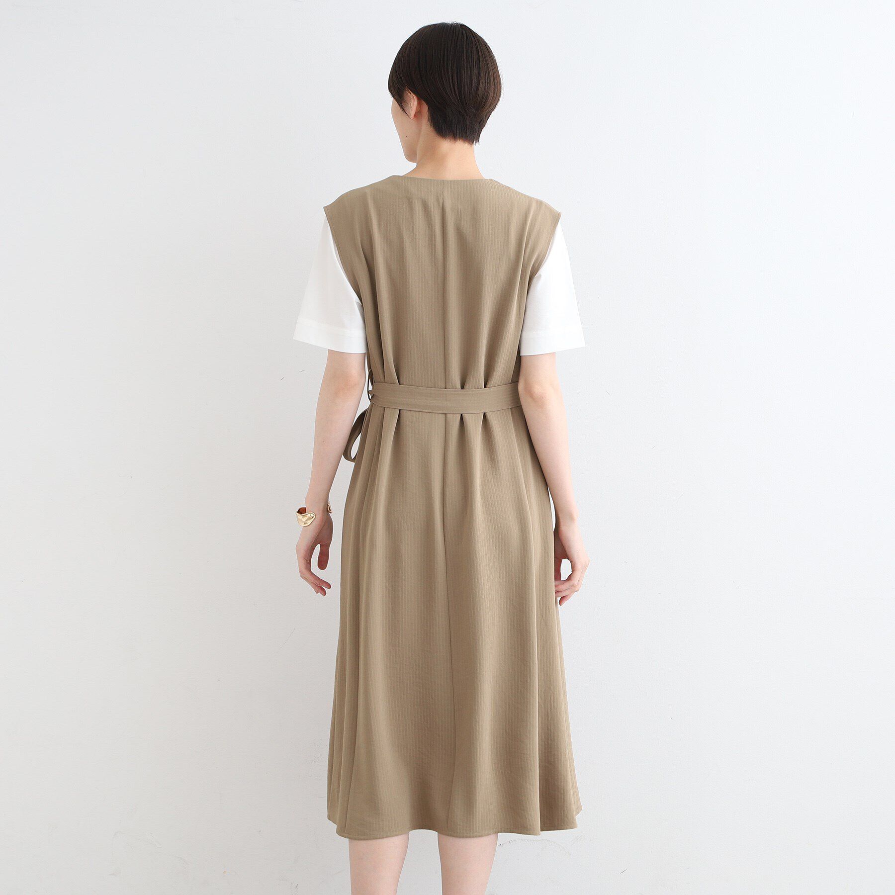 INDIVI「【洗える／UVケア／接触冷感／吸水速乾】ジレ風デザインワンピース」|ワンピース|