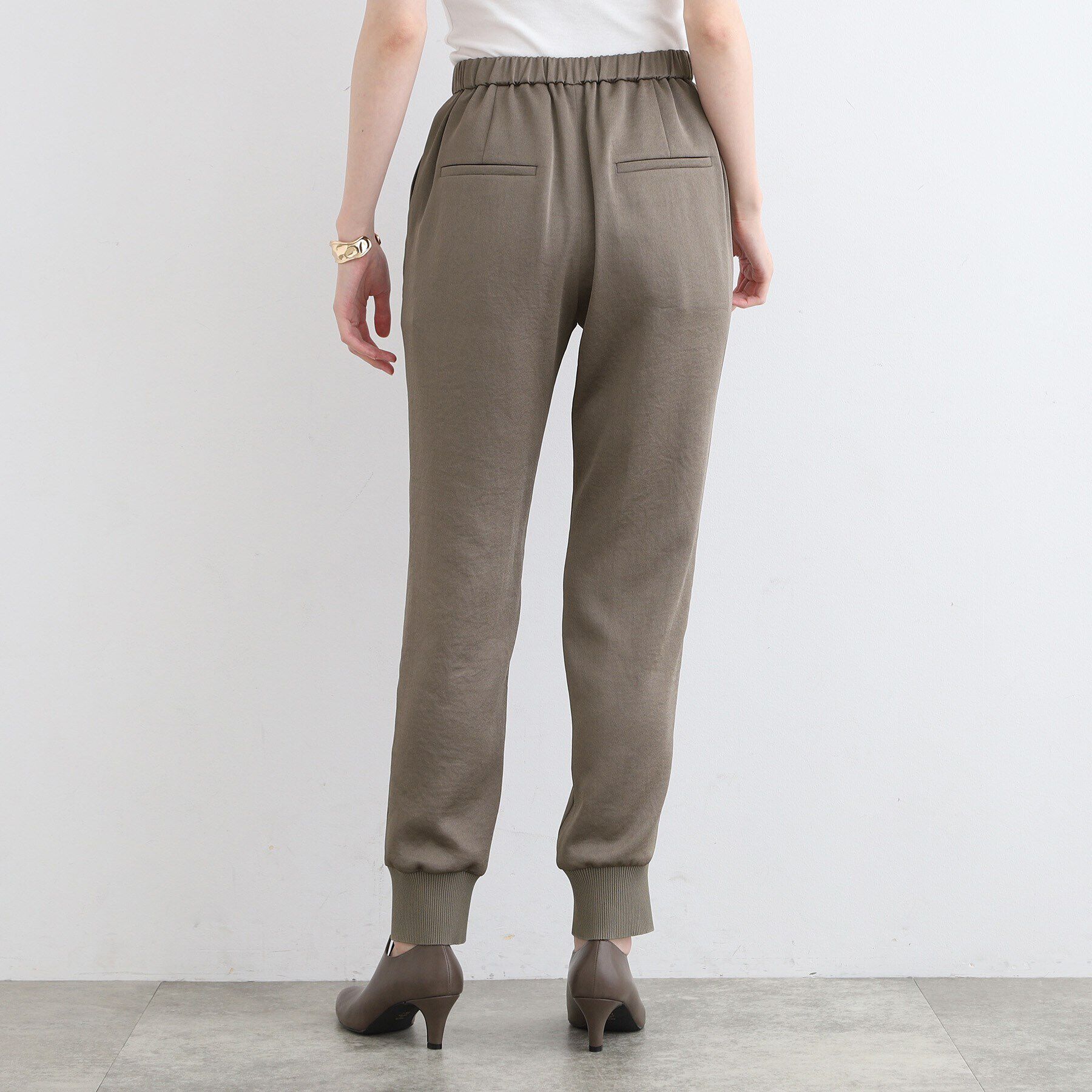 INDIVI「【こなれSETUP／洗える／サテン】ジョグパンツ」|その他|