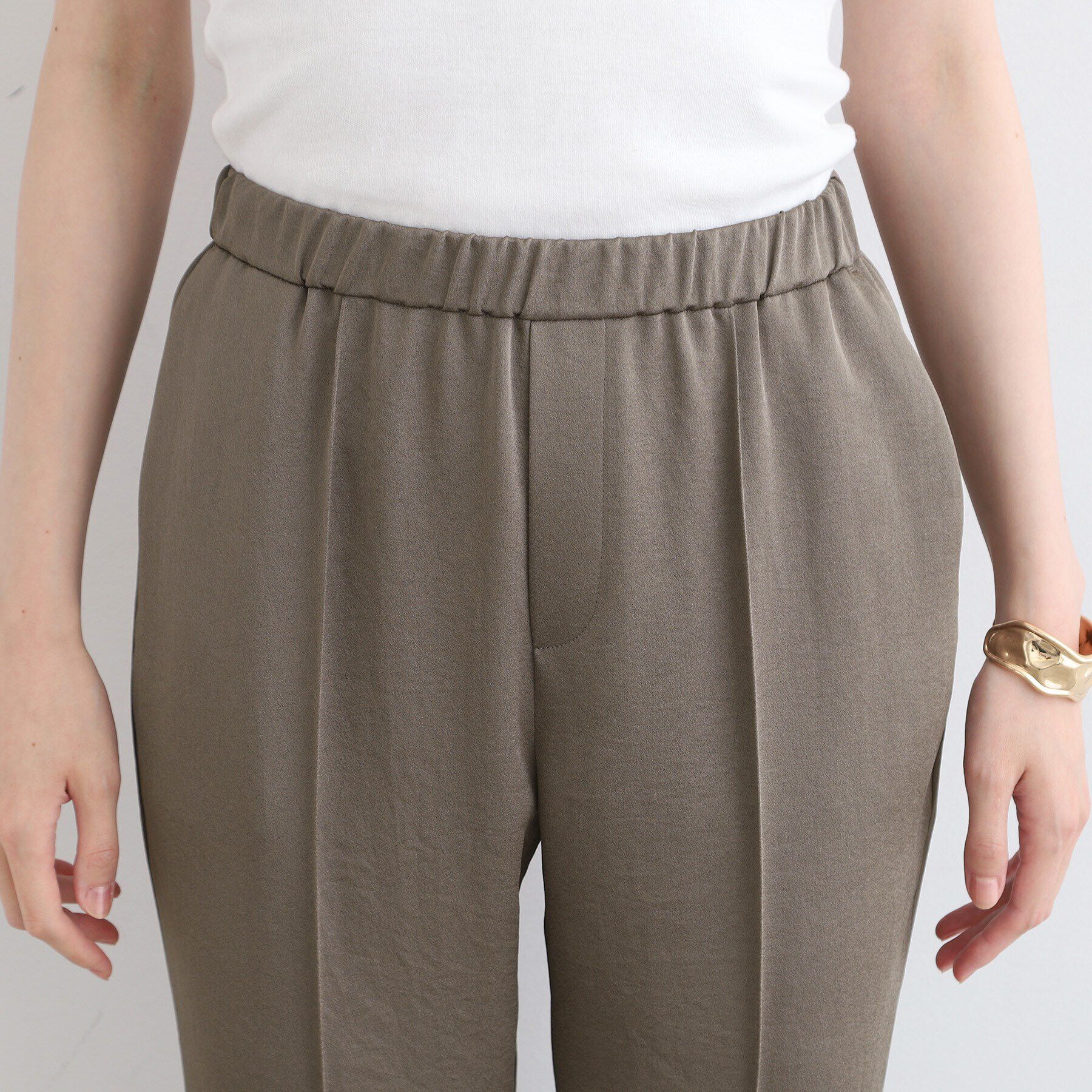 INDIVI「【こなれSETUP／洗える／サテン】ジョグパンツ」|その他|