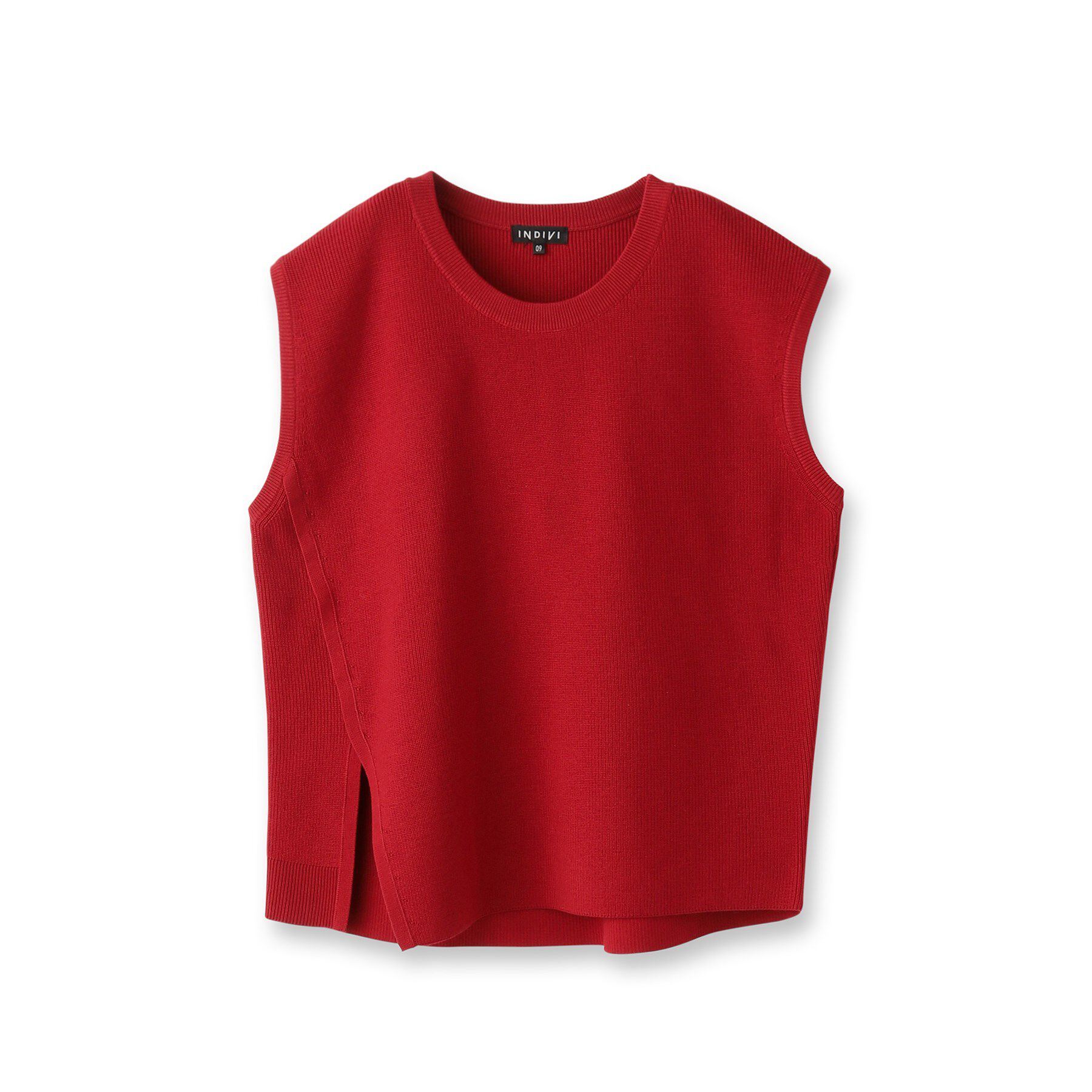 INDIVI「【洗える】アシンメトリーニットベスト」|ニット・セーター|