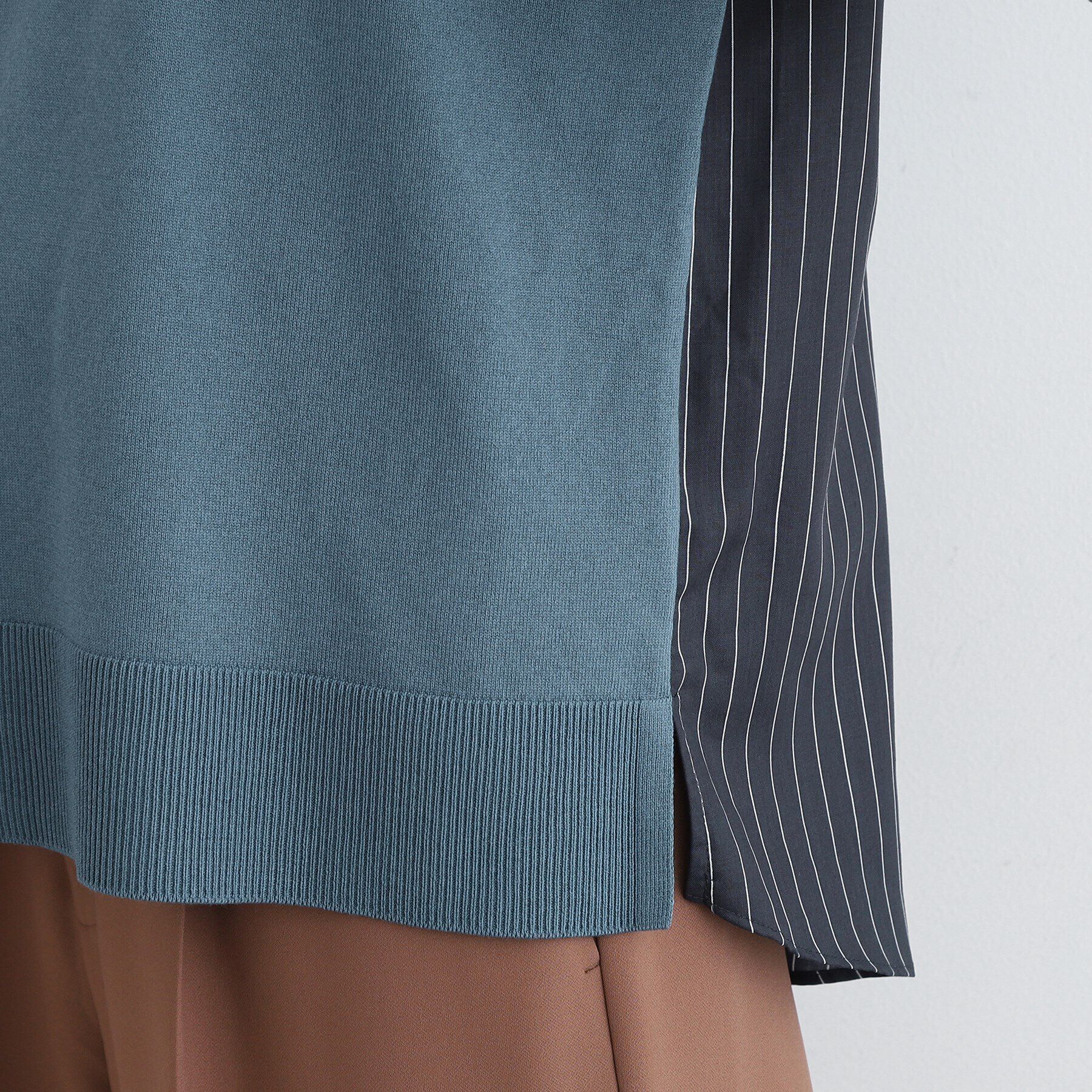 INDIVI「【洗える／バックシャン】ストライプ柄コンビニット」|ニット・セーター|