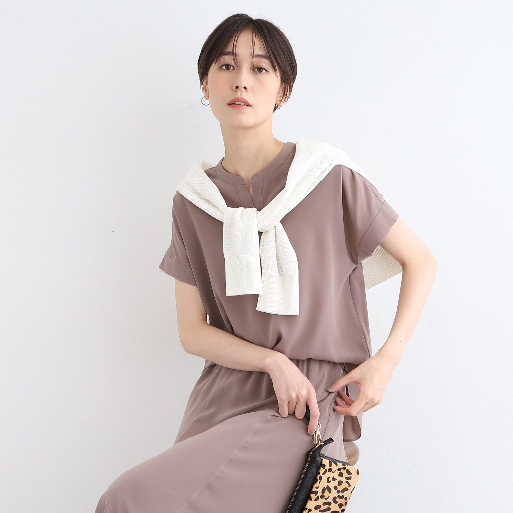 INDIVI「【洗える／SETUP可能】ドレーピースキッパーブラウス」|シャツ・ブラウス|ベージュ(652)