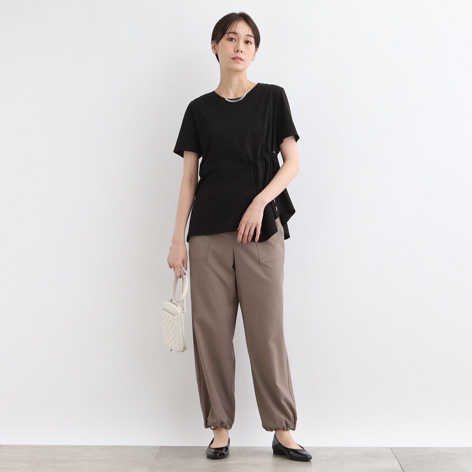 INDIVI「【洗える／トレンド】ドロストデザインTシャツ」|Tシャツ・カットソー|