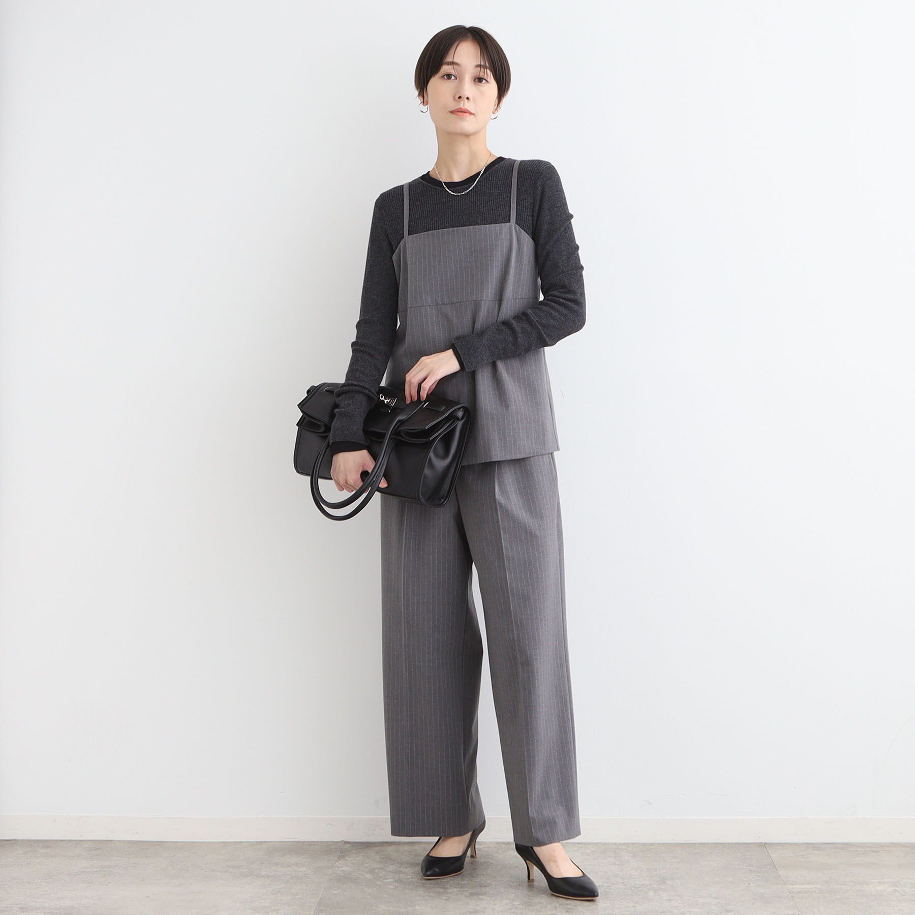 INDIVI「【洗える／ウール混／シアーラメ】ラウンドネックニット」|ニット・セーター|