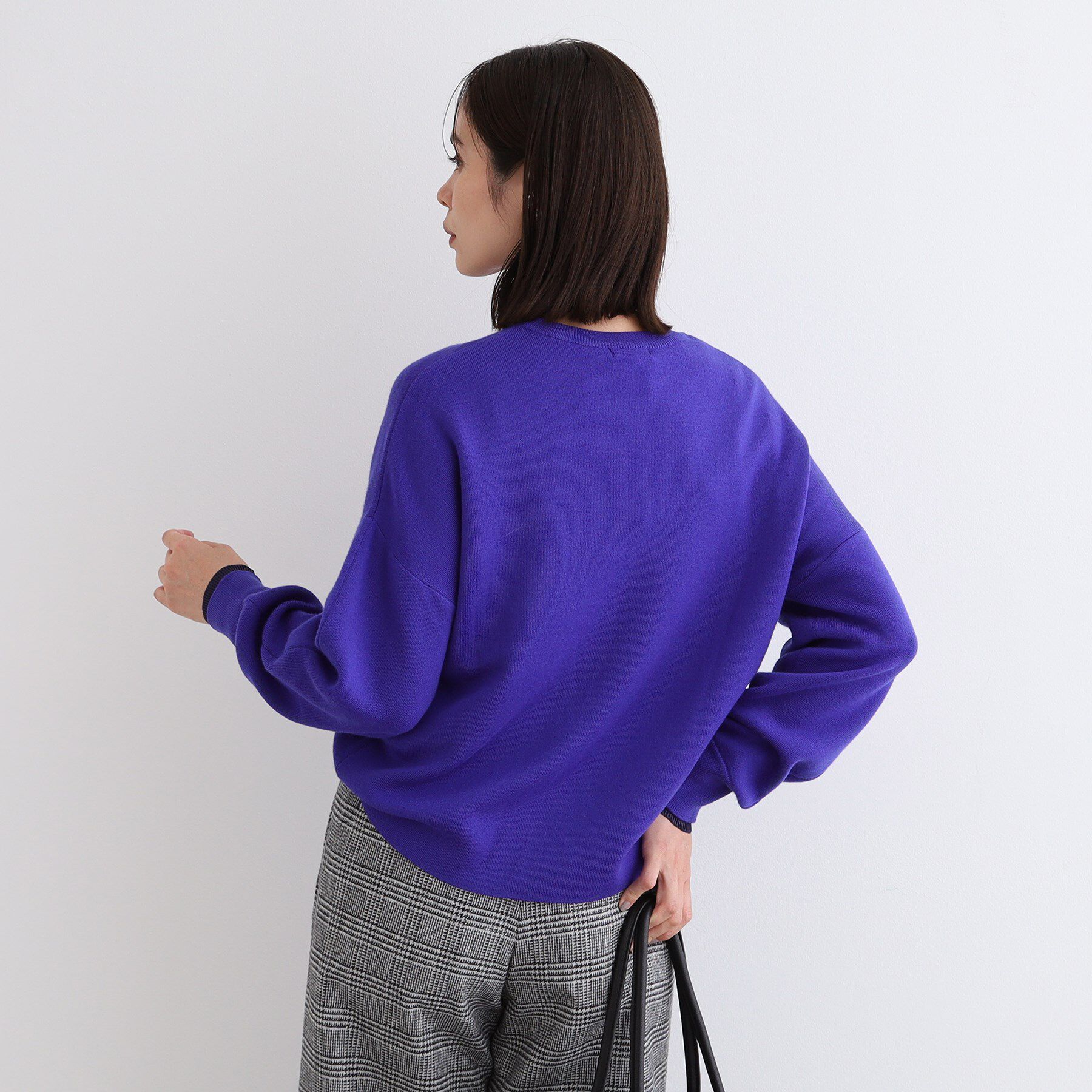 INDIVI「【ウール混／洗える】スウェットライク スムースニット」|ニット・セーター|