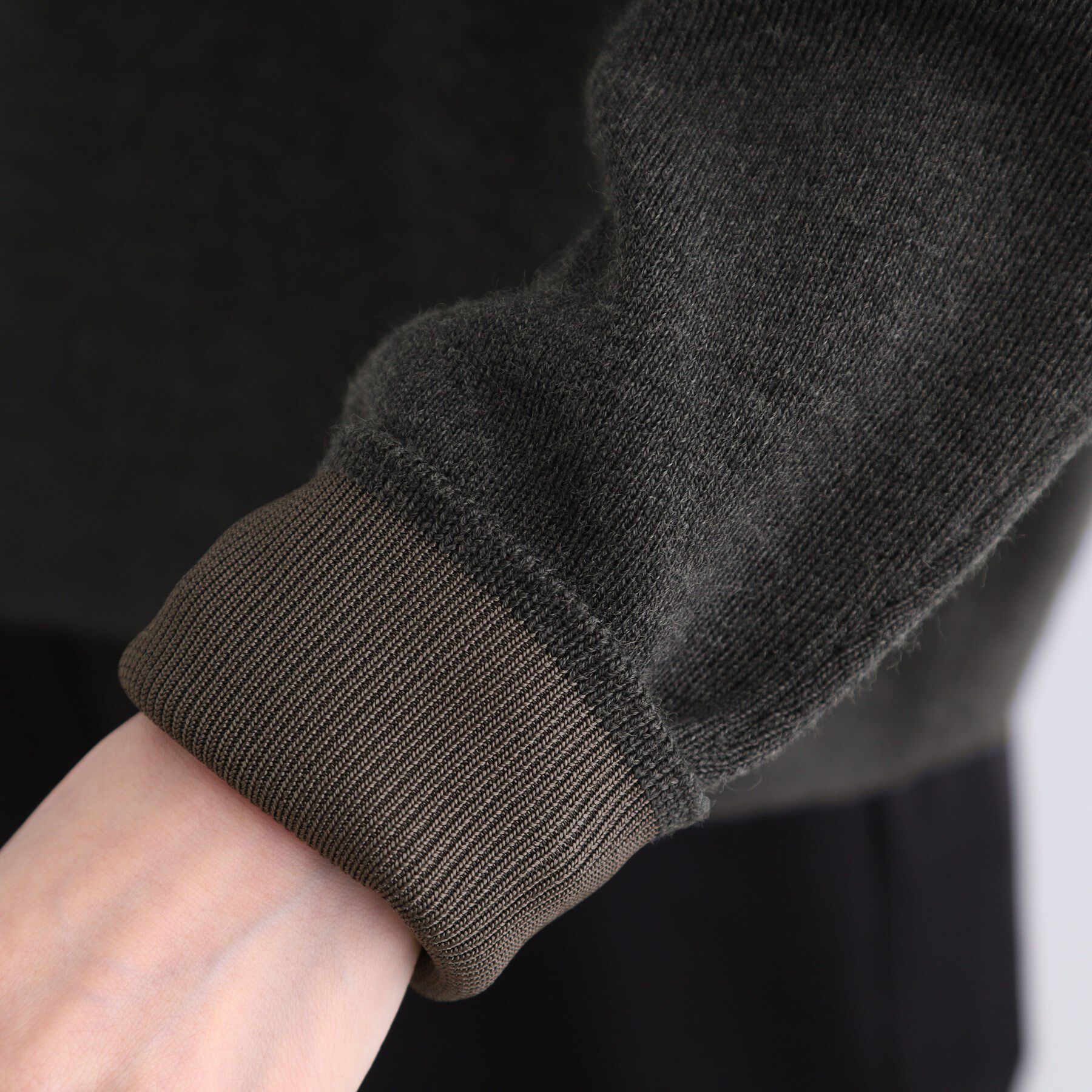 INDIVI「【ウール混／洗える】スウェットライク スムースニット」|ニット・セーター|