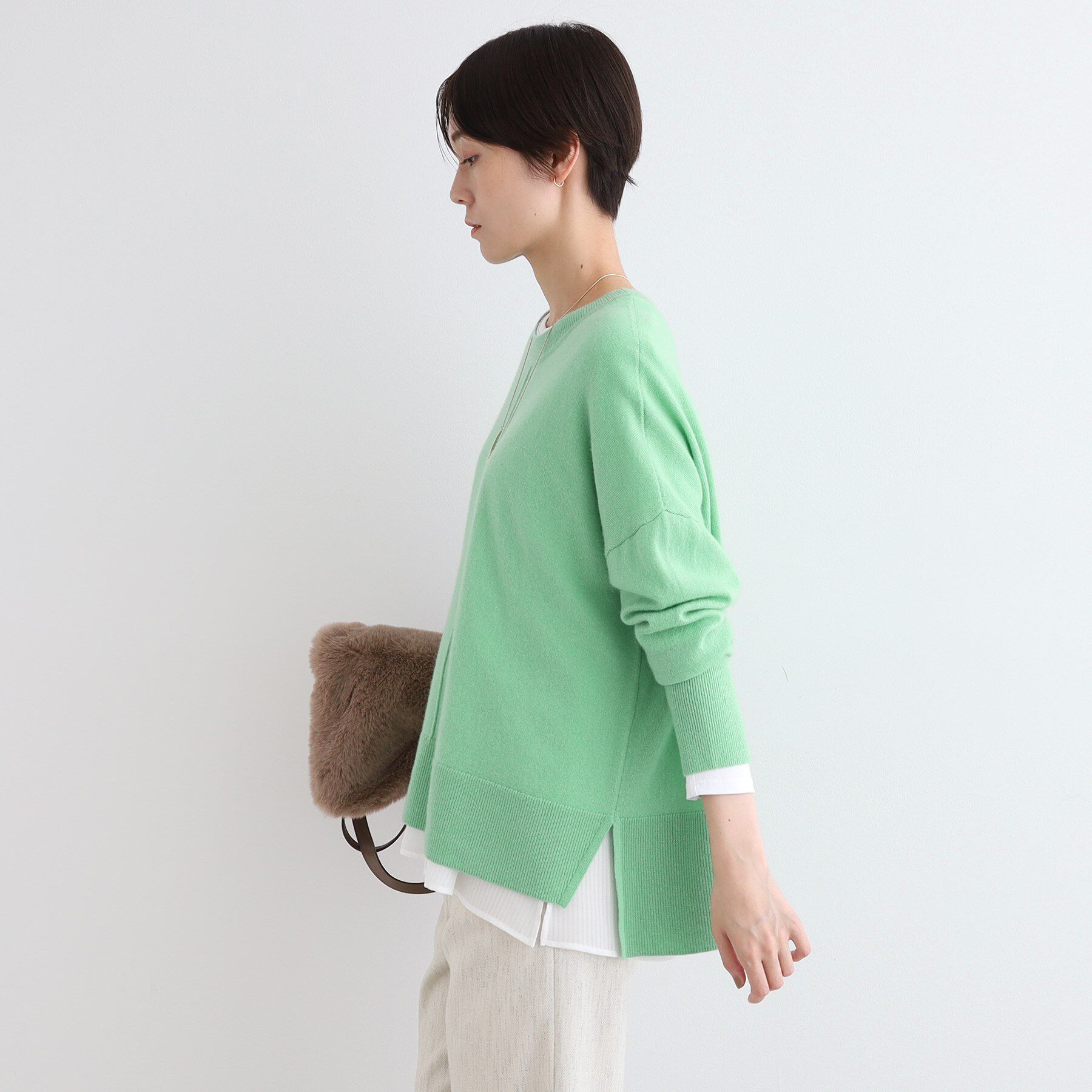 INDIVI「【カシミヤ混／洗える／リラックス】ワイドシルエットニット」|ニット・セーター|