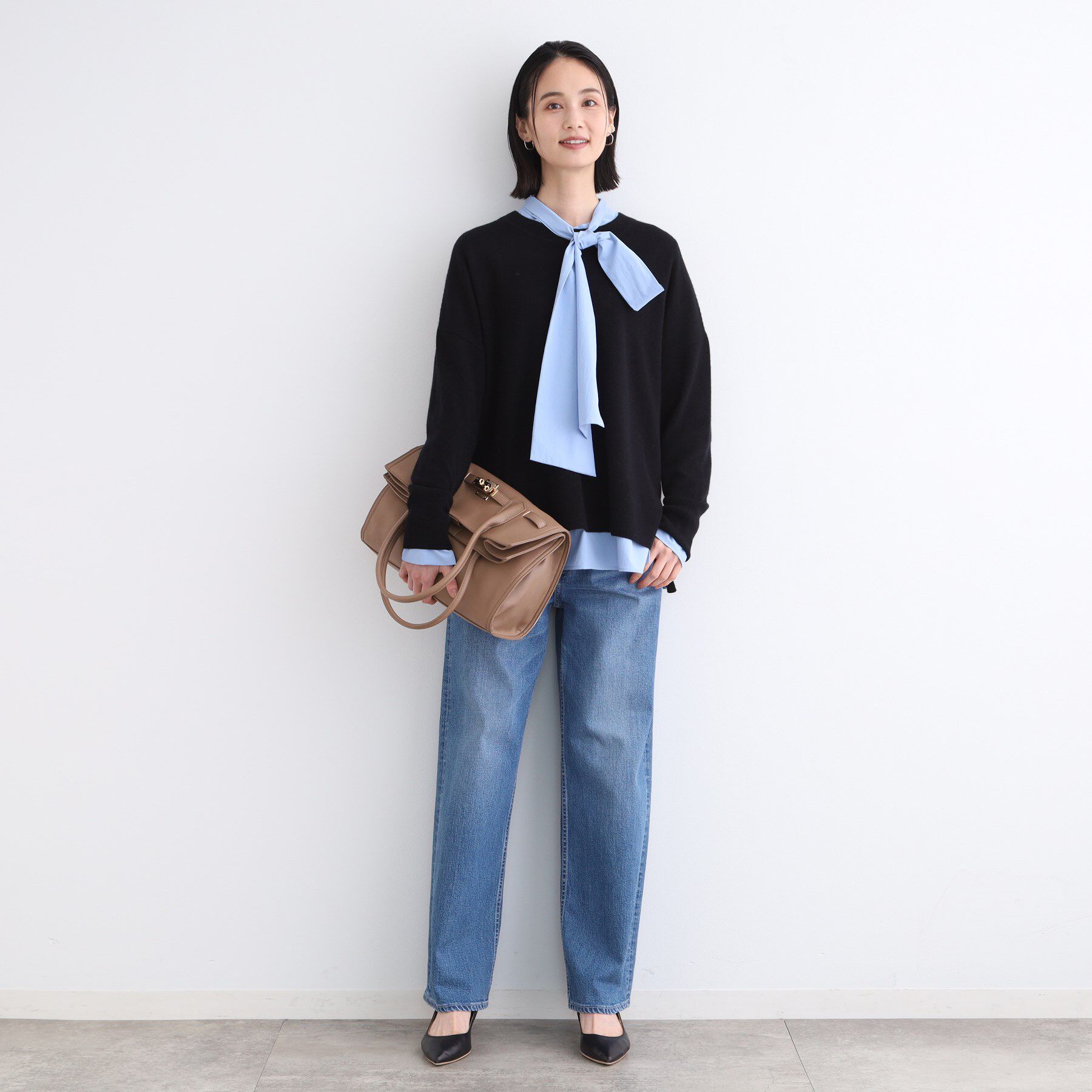 INDIVI「【カシミヤ混／洗える／リラックス】ワイドシルエットニット」|ニット・セーター|