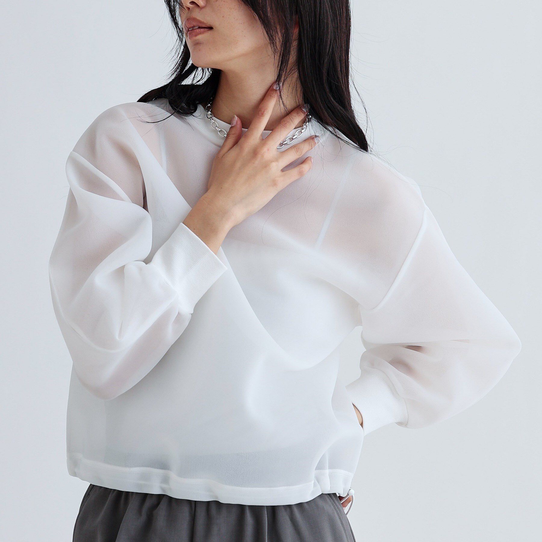 GALLEST「シアーダンボールトップス」|Tシャツ・カットソー|ホワイト(001)