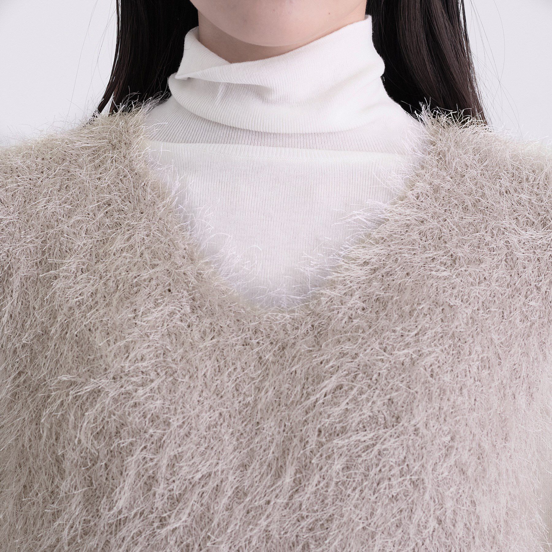 INDIVI「フェザーモールニットベスト」|ニット・セーター|