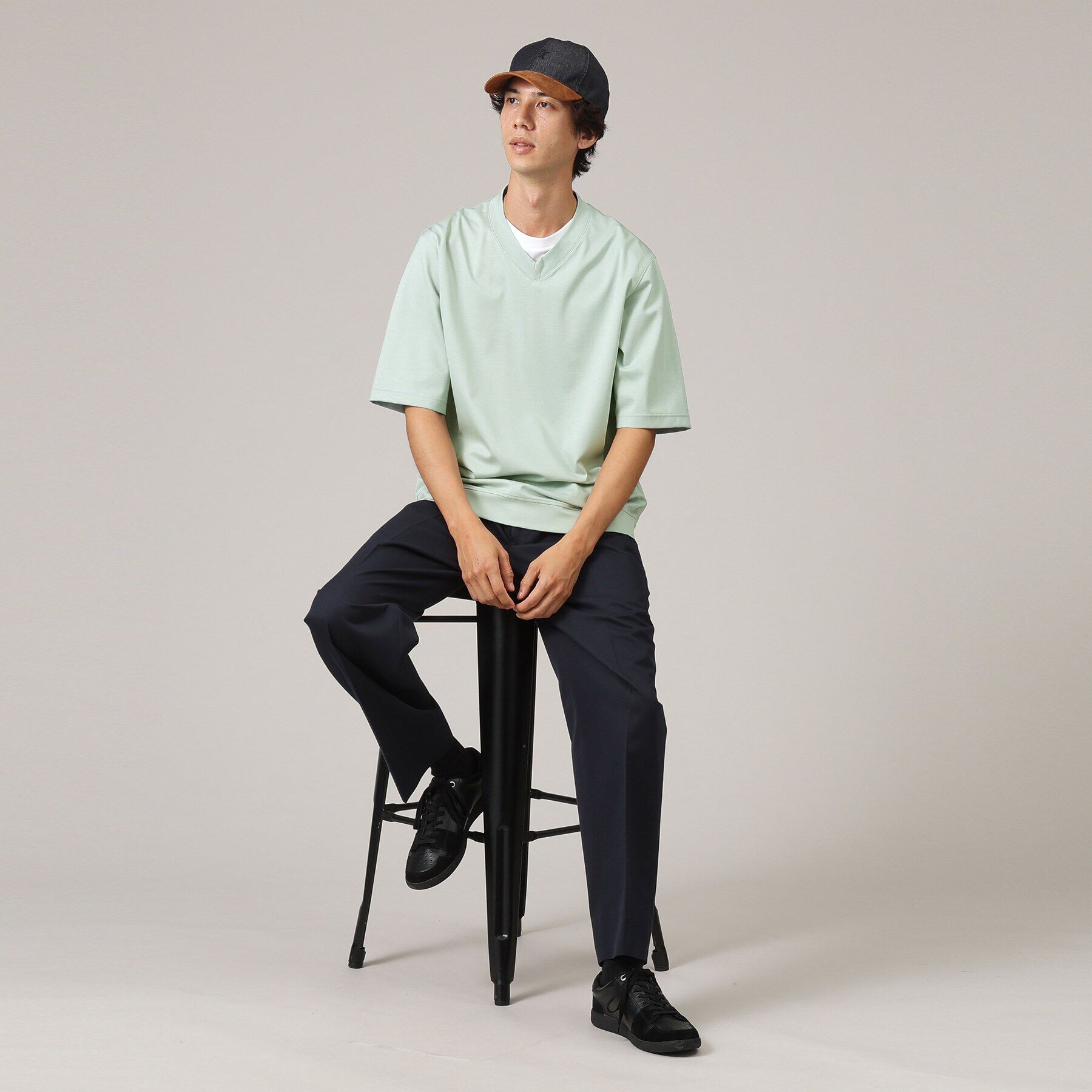 TAKEO KIKUCHI「Vネック フェイクレイヤード カットソー」|Tシャツ・カットソー|