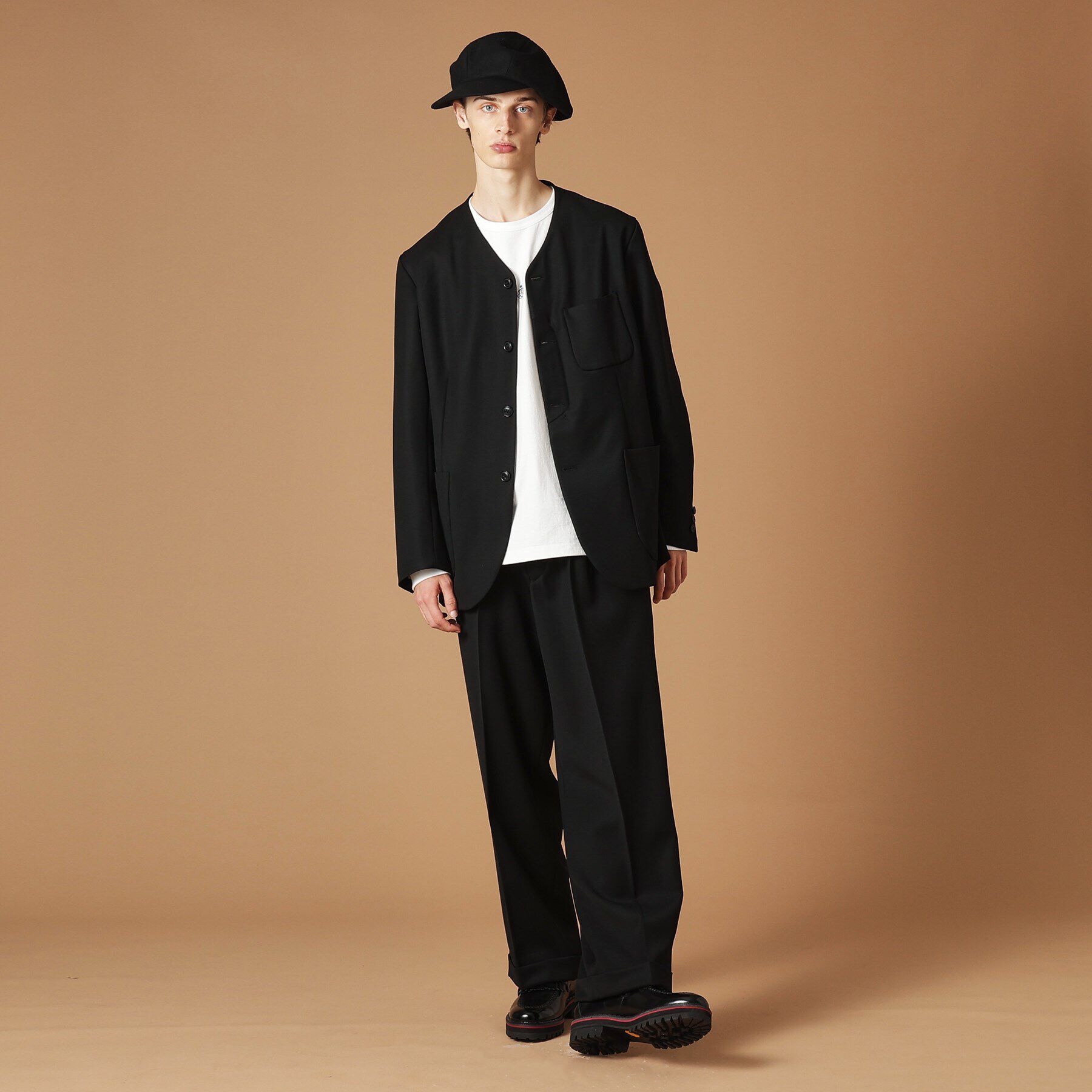 40CARATS&525「ギャバジン ノーカラージャケット」|テーラードジャケット|