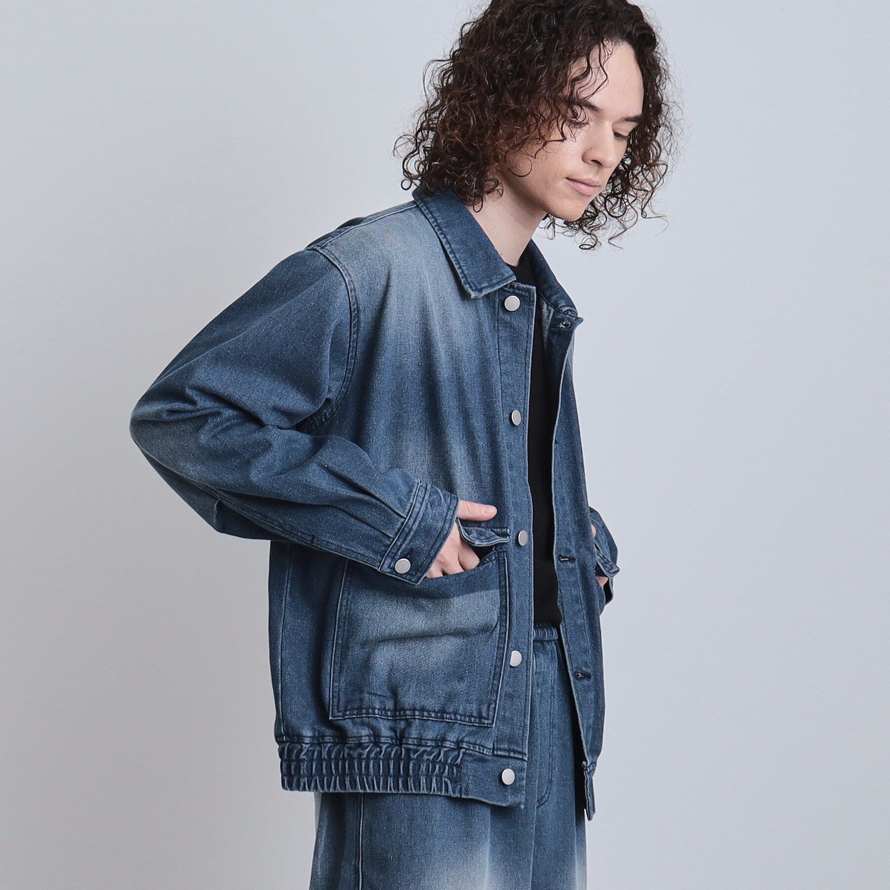 tk.TAKEO KIKUCHI「【上下2点セット】デニムブルゾン＋ワイドデニムパンツ」|スーツ|