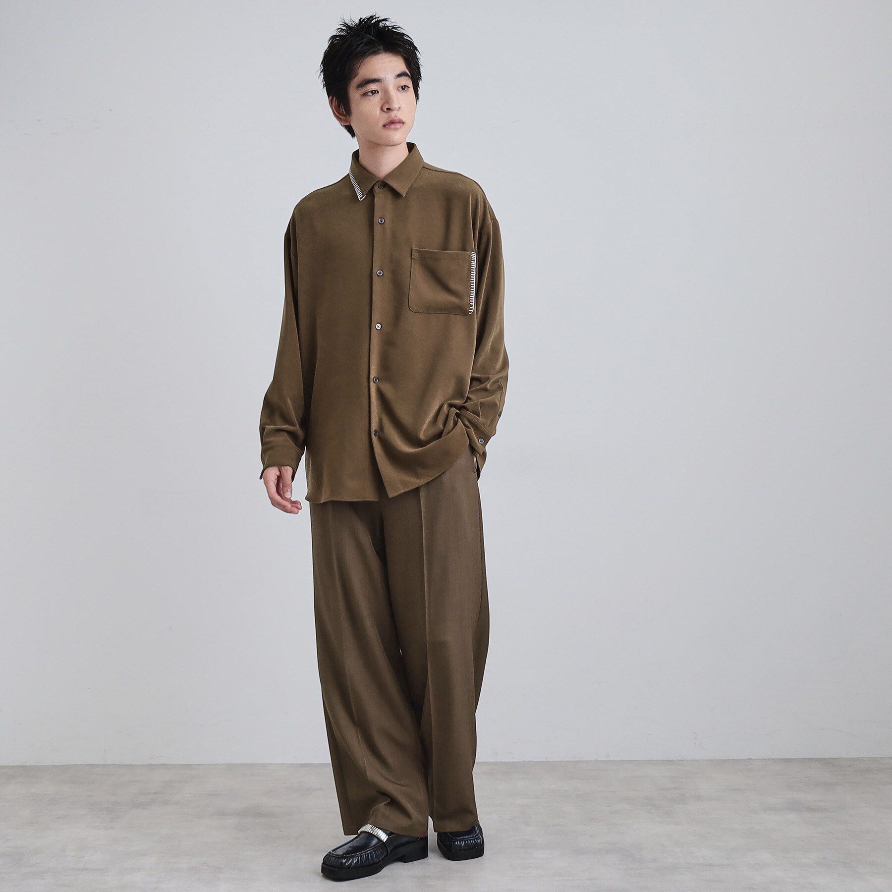 tk.TAKEO KIKUCHI「なめらかスエードタッチステッチシャツ」|シャツ・ブラウス|