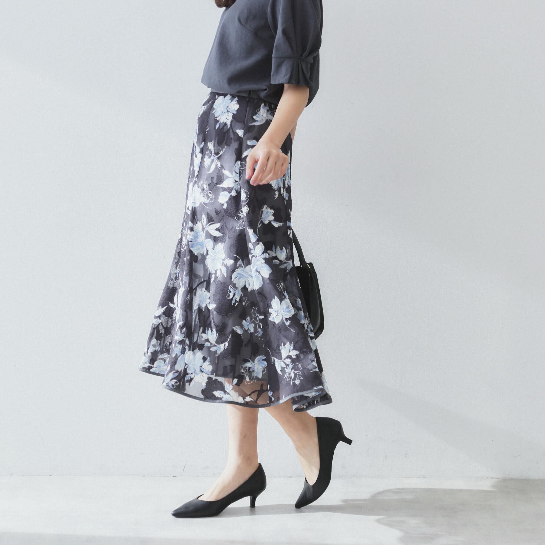 index「花柄マーメイドフレアスカート【洗濯機洗い可】」|スカート|