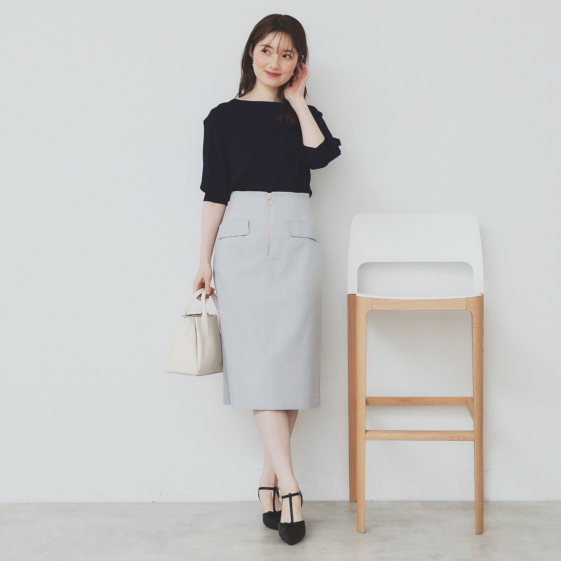 index「《6色展開/XS-LLサイズ》ドライタッチ デザインスリーブニット【洗濯機洗い可/接触冷感/抗ピル】」|ニット・セーター|