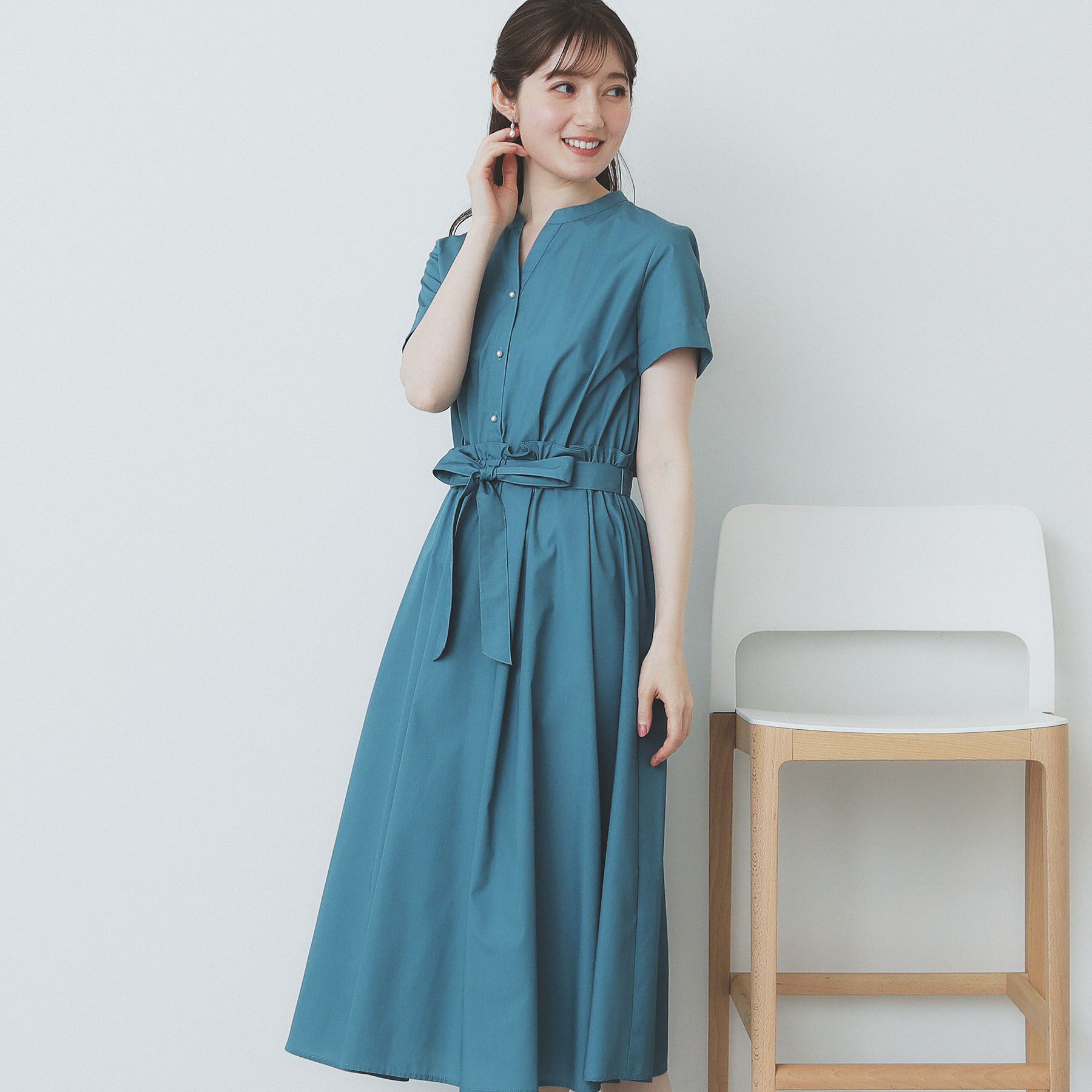 index「《andGIRL掲載》タックフレアワンピース【洗濯機洗い可/イージーアイロン】」|ワンピース|