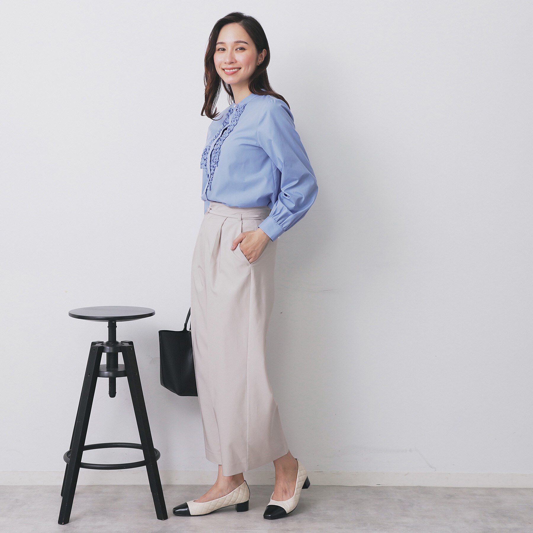 index「ベルト付きストレッチワイドパンツ【洗濯機洗い可】」|その他|