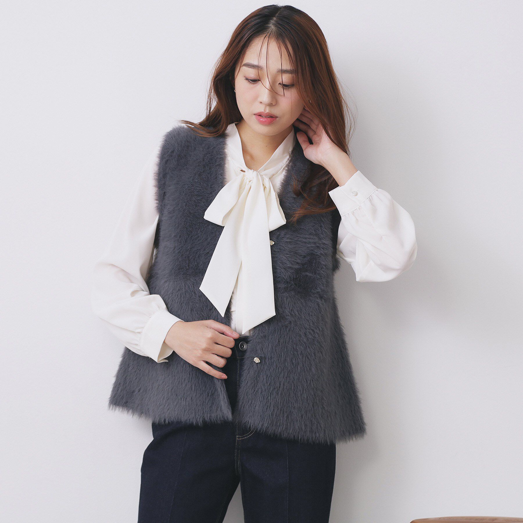 index「フェザーペプラムジレ【洗濯機OK/抗ピル】」|ベスト・ジレ|