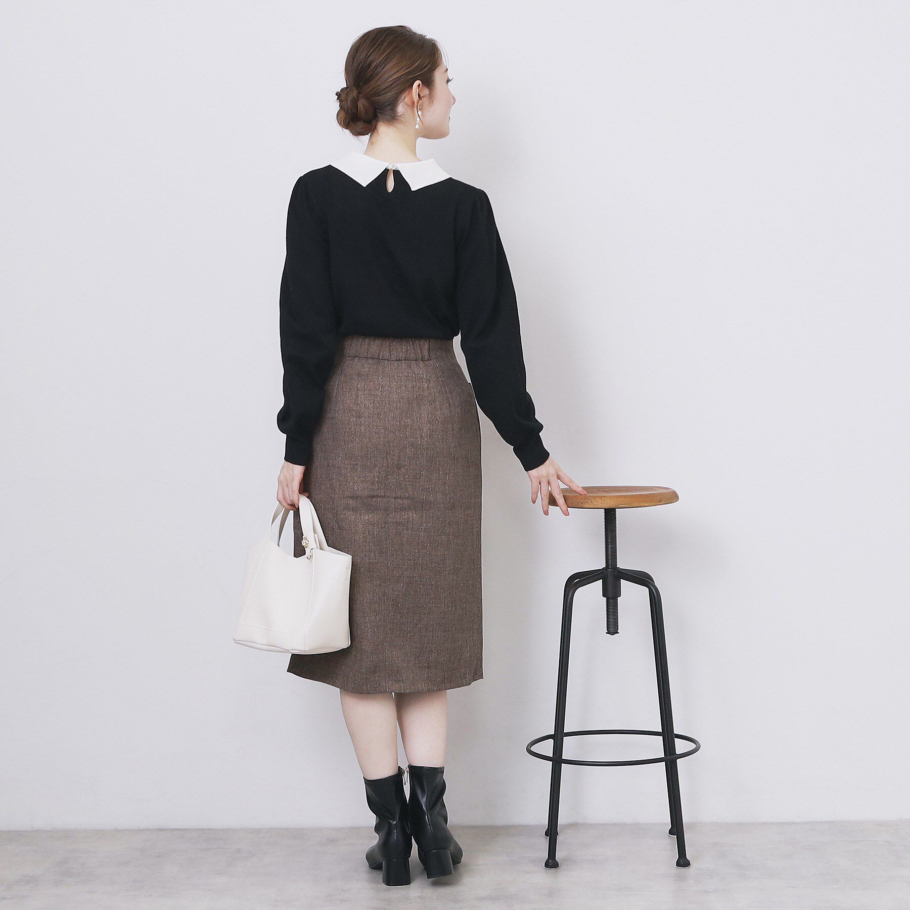 index「バイカラー衿付きニット【洗濯機OK】」|ニット・セーター|