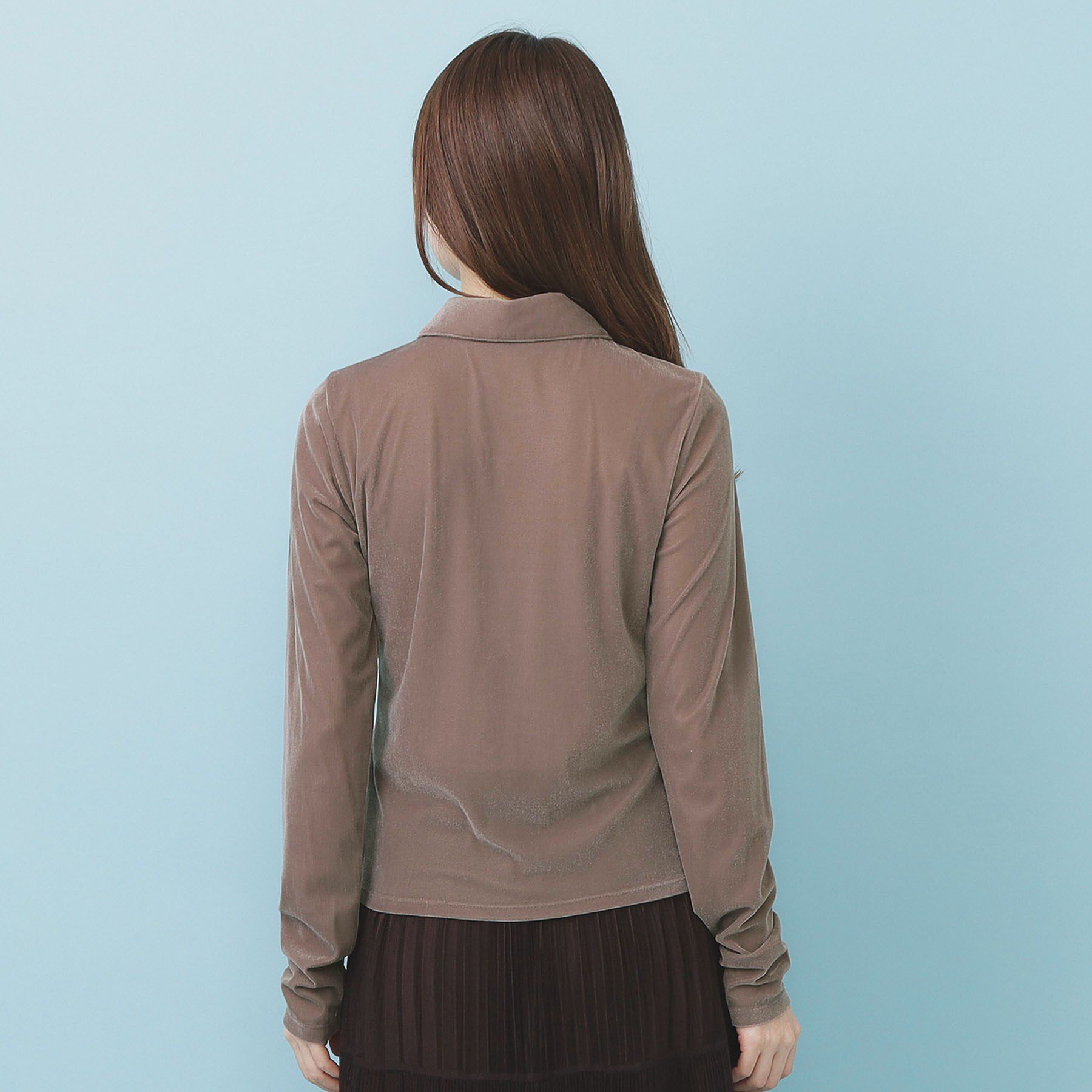 index「衿付きベロアジャージトップス【洗濯機OK】」|Tシャツ・カットソー|