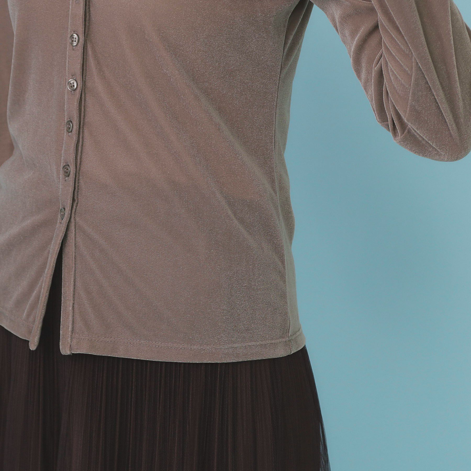 index「衿付きベロアジャージトップス【洗濯機OK】」|Tシャツ・カットソー|