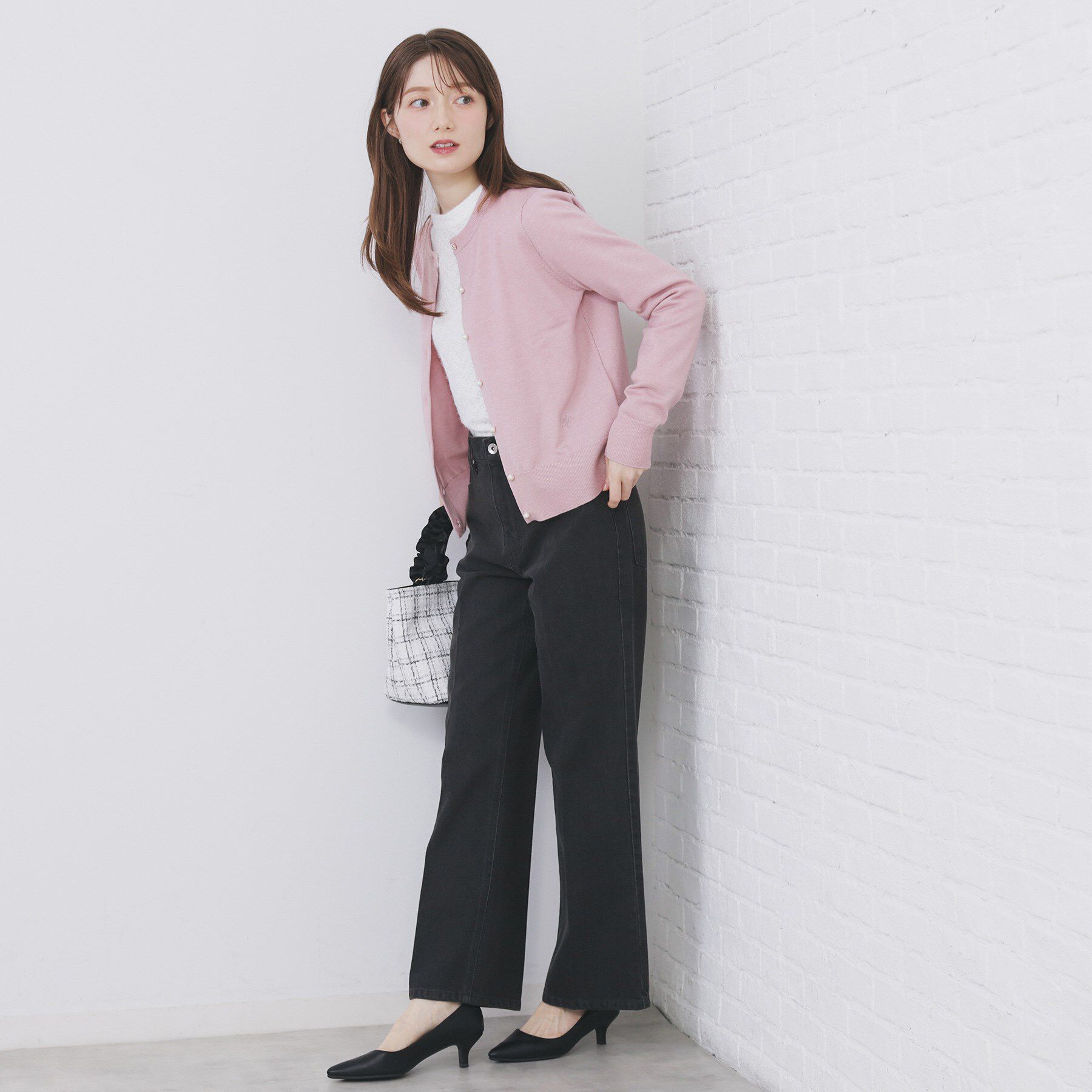 index「ビジュークルーネックカーディガン【洗濯機OK】《7col/XS～LL》」|カーディガン|