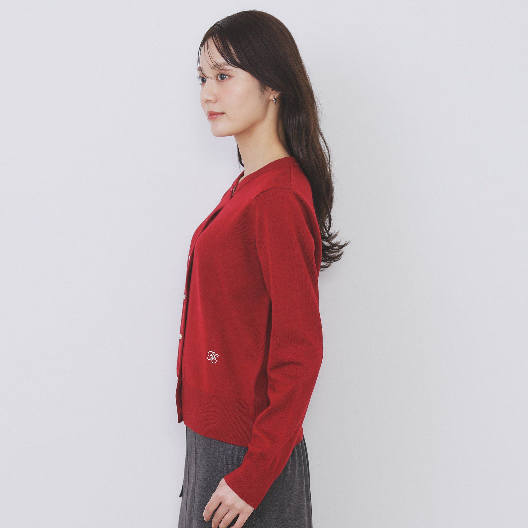 index「ビジュークルーネックカーディガン【洗濯機OK】《7col/XS～LL》」|カーディガン|