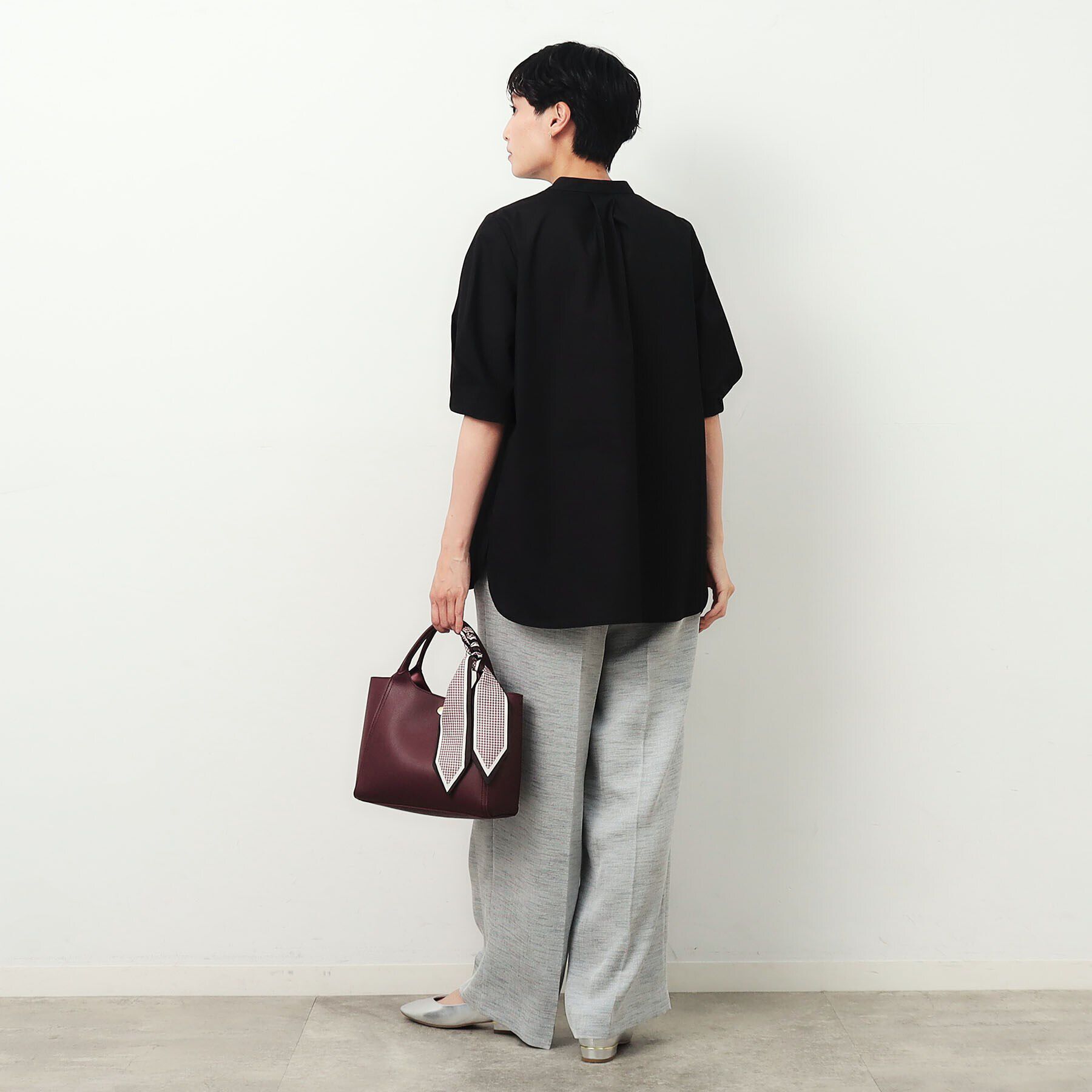 OPAQUE.CLIP「【2WAY】千鳥柄スカーフ付き合皮ミドルトートバッグ」|トートバッグ|