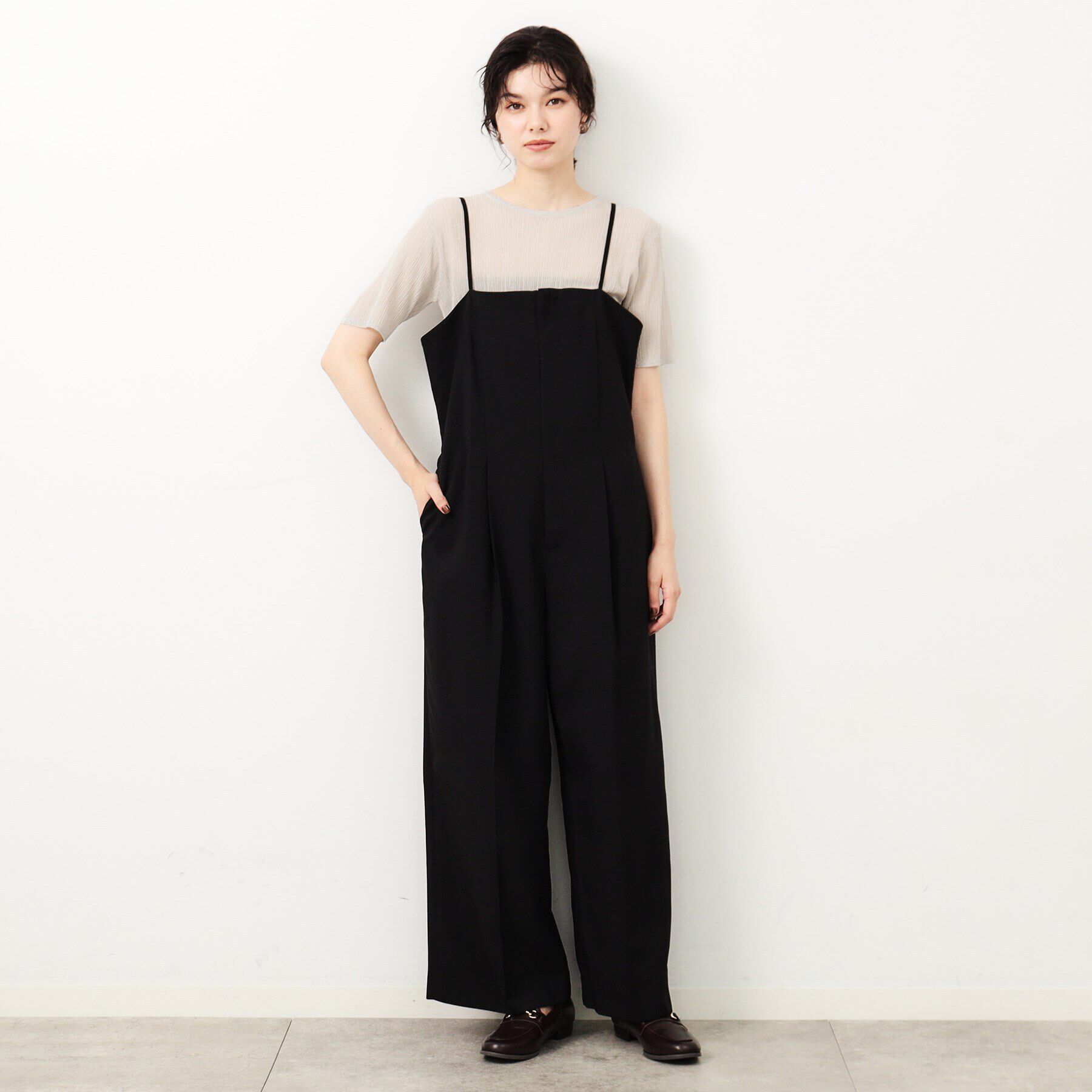 OPAQUE.CLIP「リネンライクオールインワン【洗濯機洗い可】」|オールインワン|