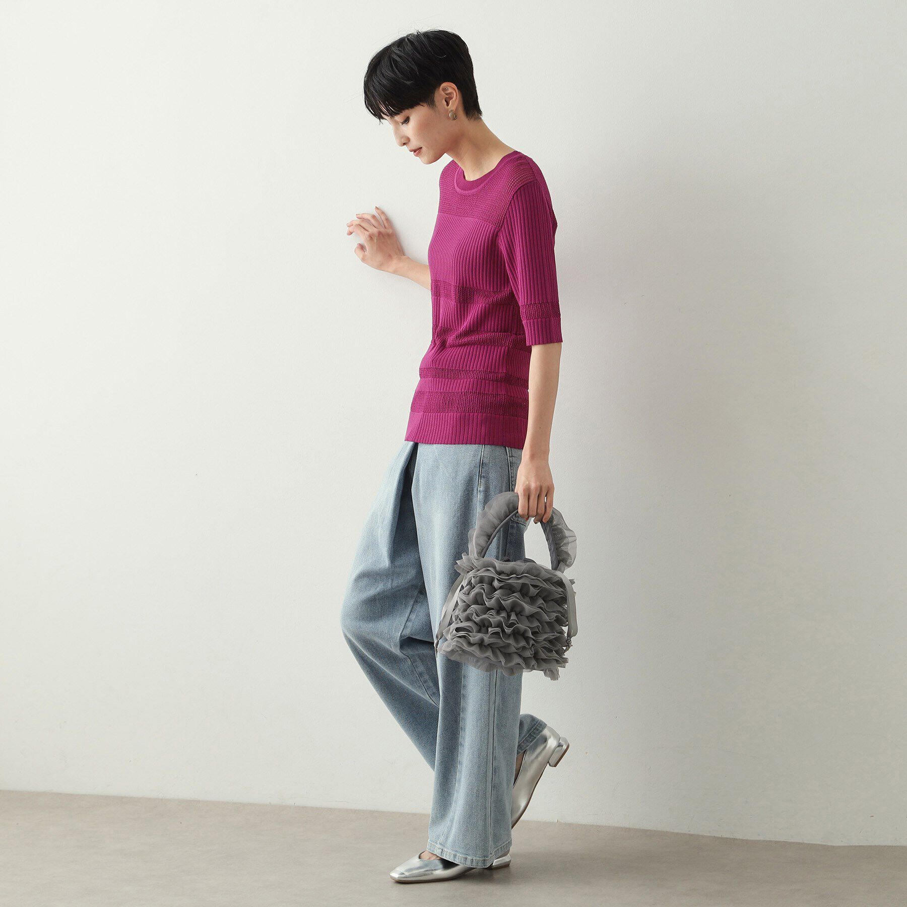 OPAQUE.CLIP「チュールフリルハンドバッグ」|ハンドバッグ|