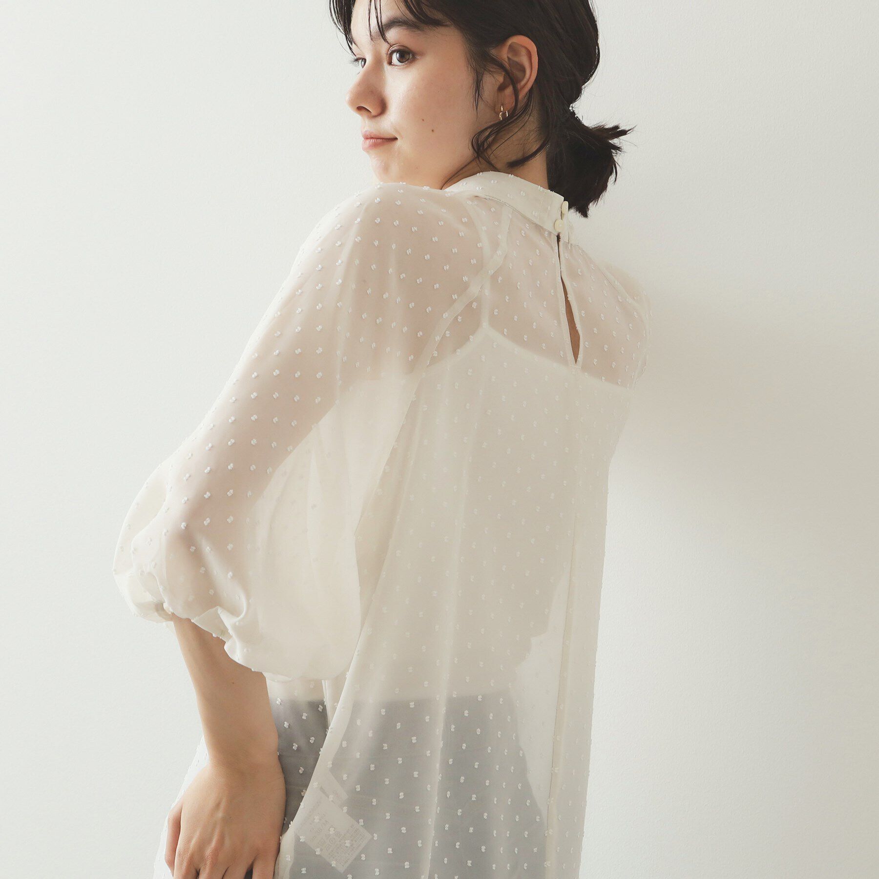 OPAQUE.CLIP「ドッドシアーボウタイブラウス【洗濯機洗い可】」|シャツ・ブラウス|