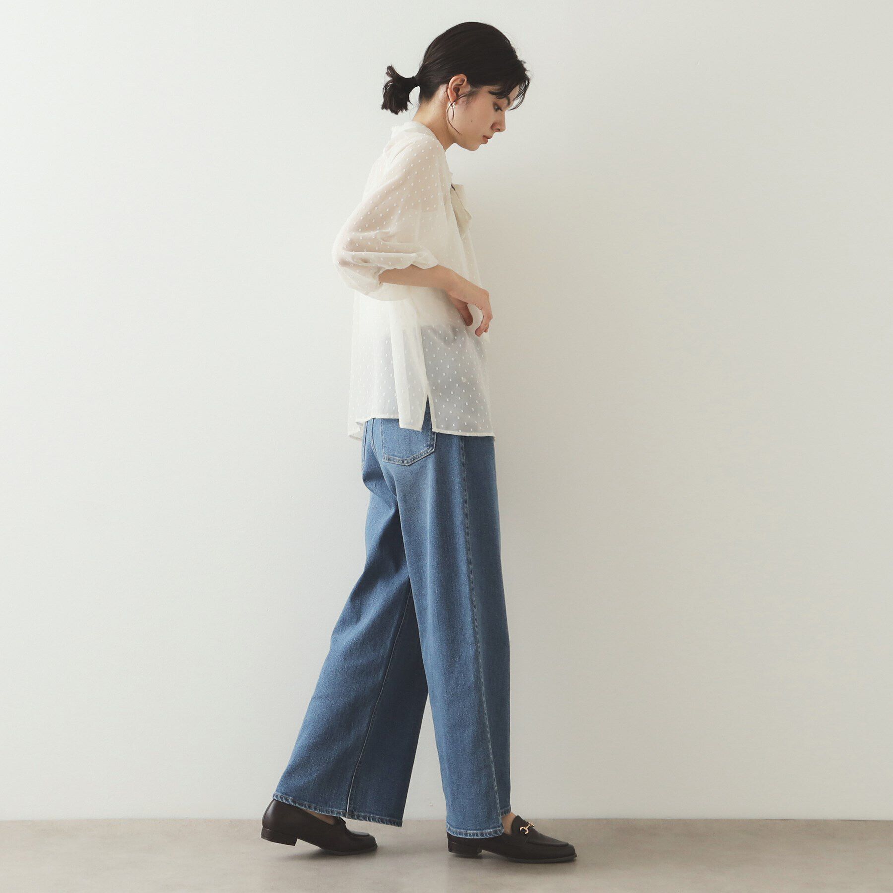 OPAQUE.CLIP「ドッドシアーボウタイブラウス【洗濯機洗い可】」|シャツ・ブラウス|