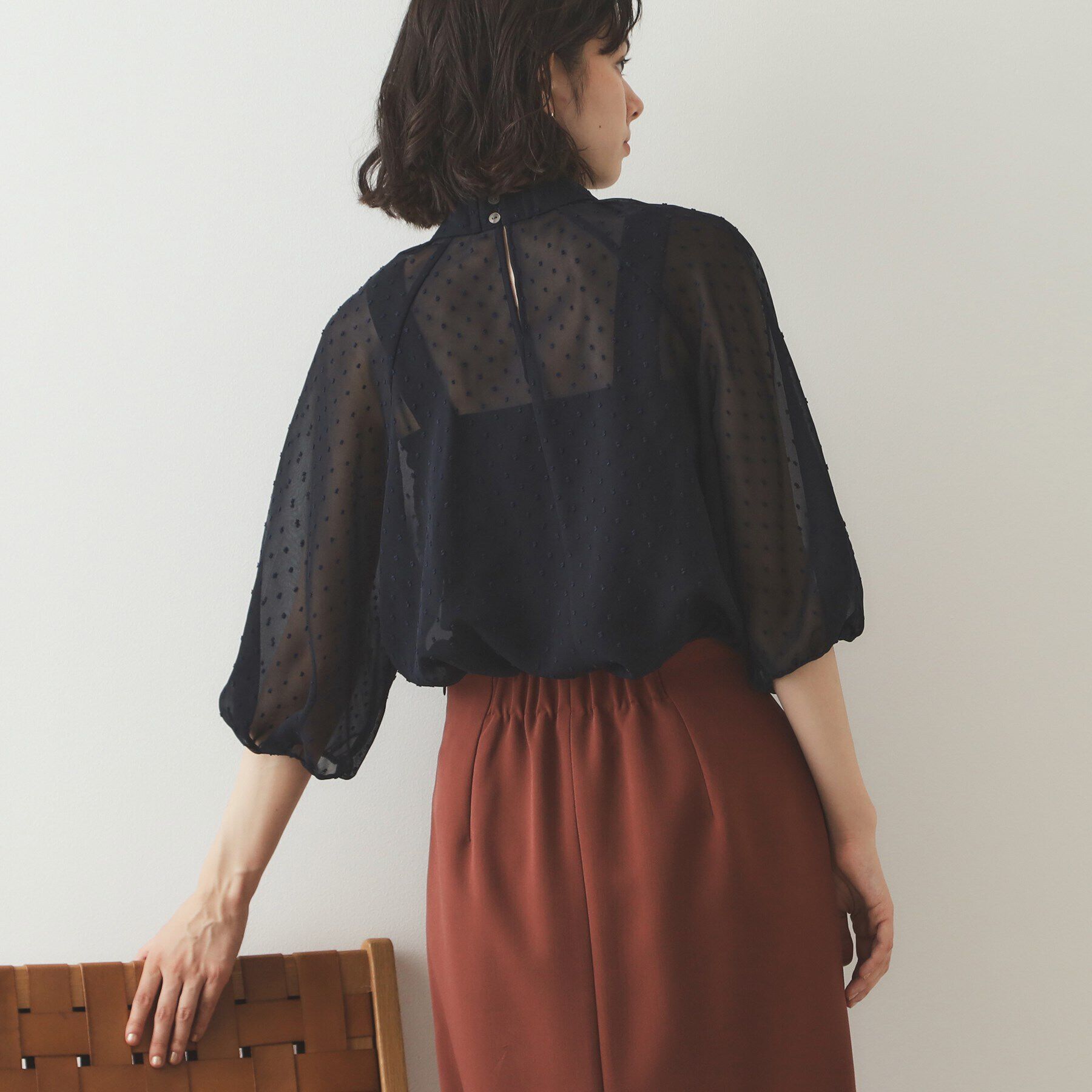 OPAQUE.CLIP「ドッドシアーボウタイブラウス【洗濯機洗い可】」|シャツ・ブラウス|