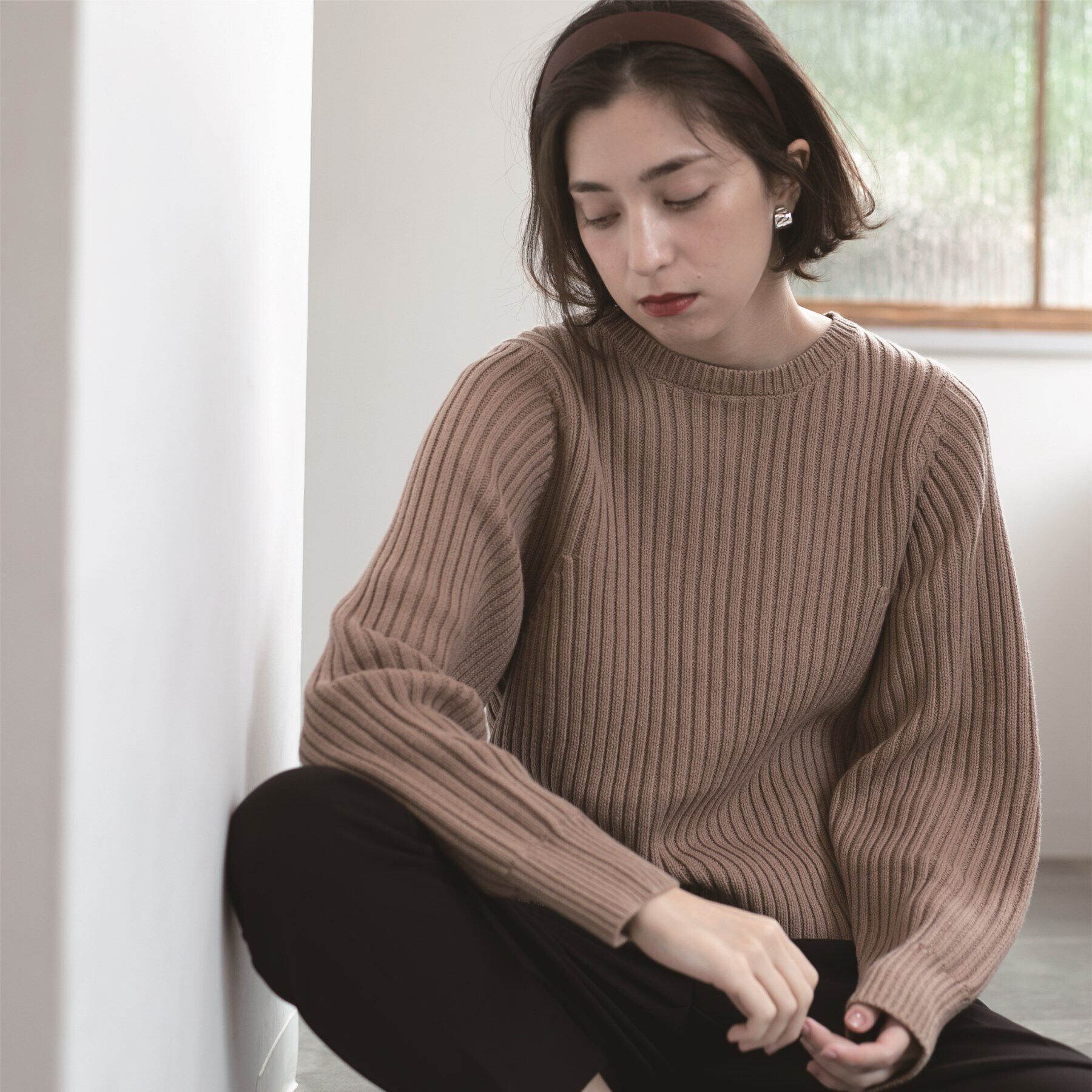 OPAQUE.CLIP「《7color》ボリュームスリーブリブニット【洗濯機洗い可】」|ニット・セーター|