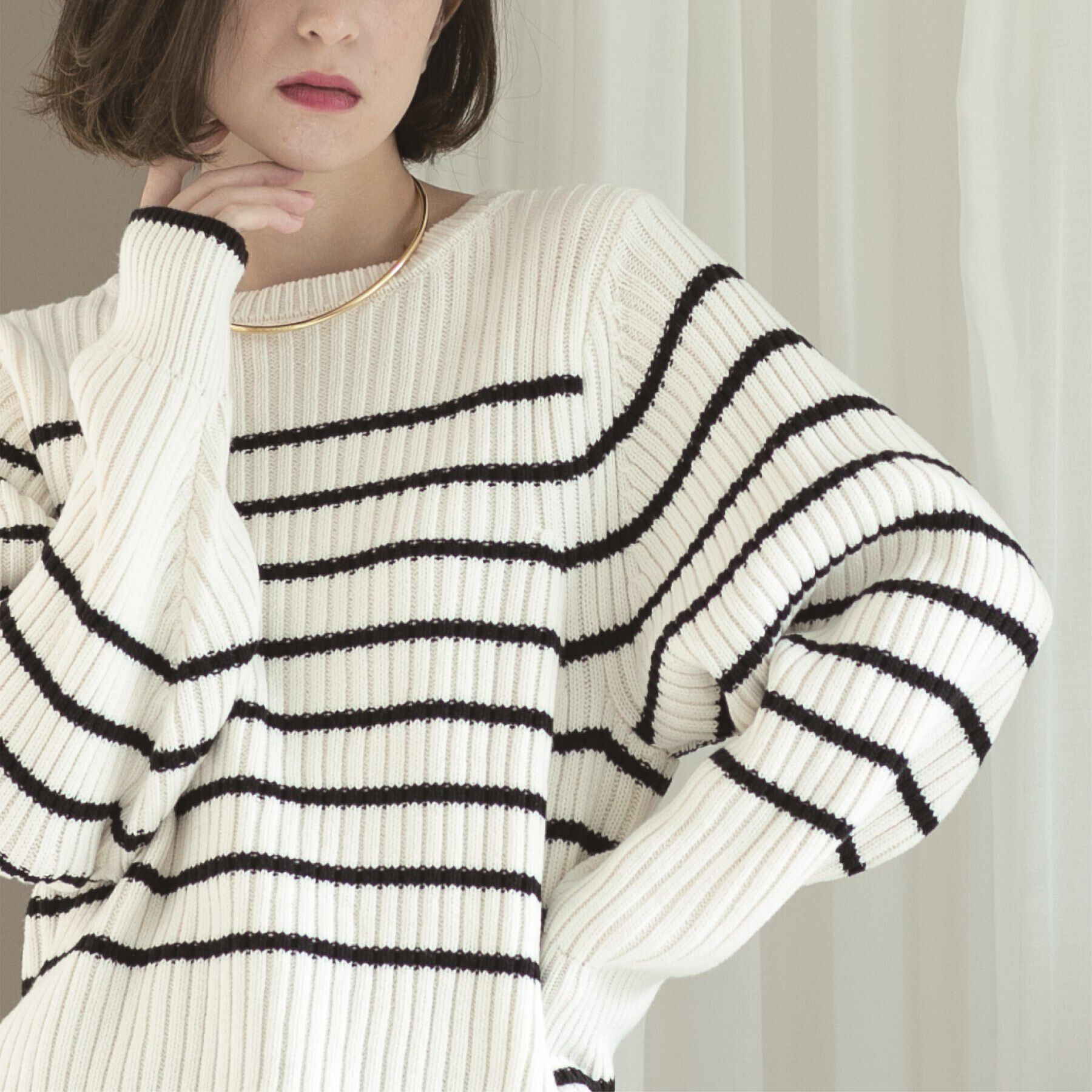 OPAQUE.CLIP「《7color》ボリュームスリーブリブニット【洗濯機洗い可】」|ニット・セーター|