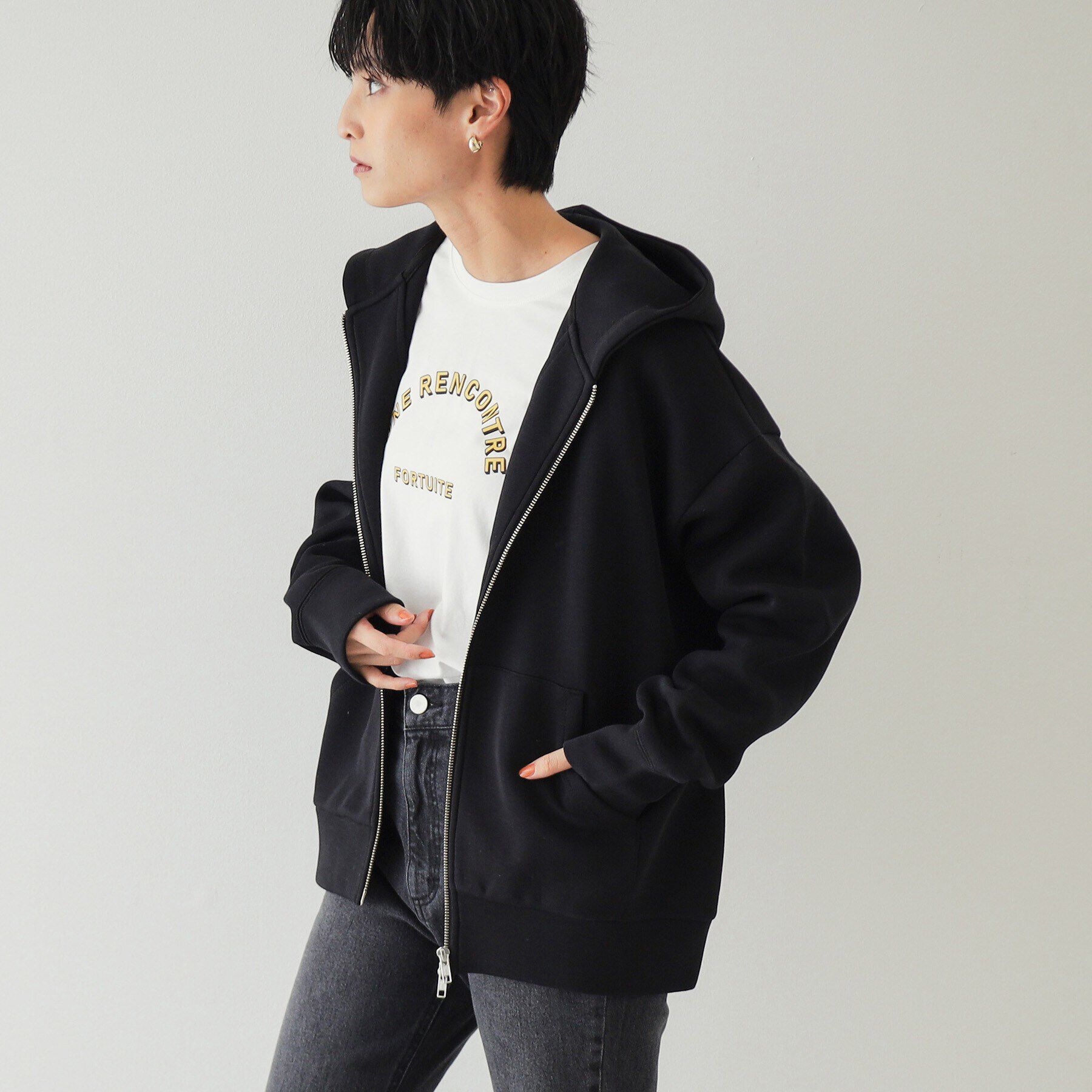 OPAQUE.CLIP「ダブルZIPパーカー【洗濯機洗い可】」|パーカー|