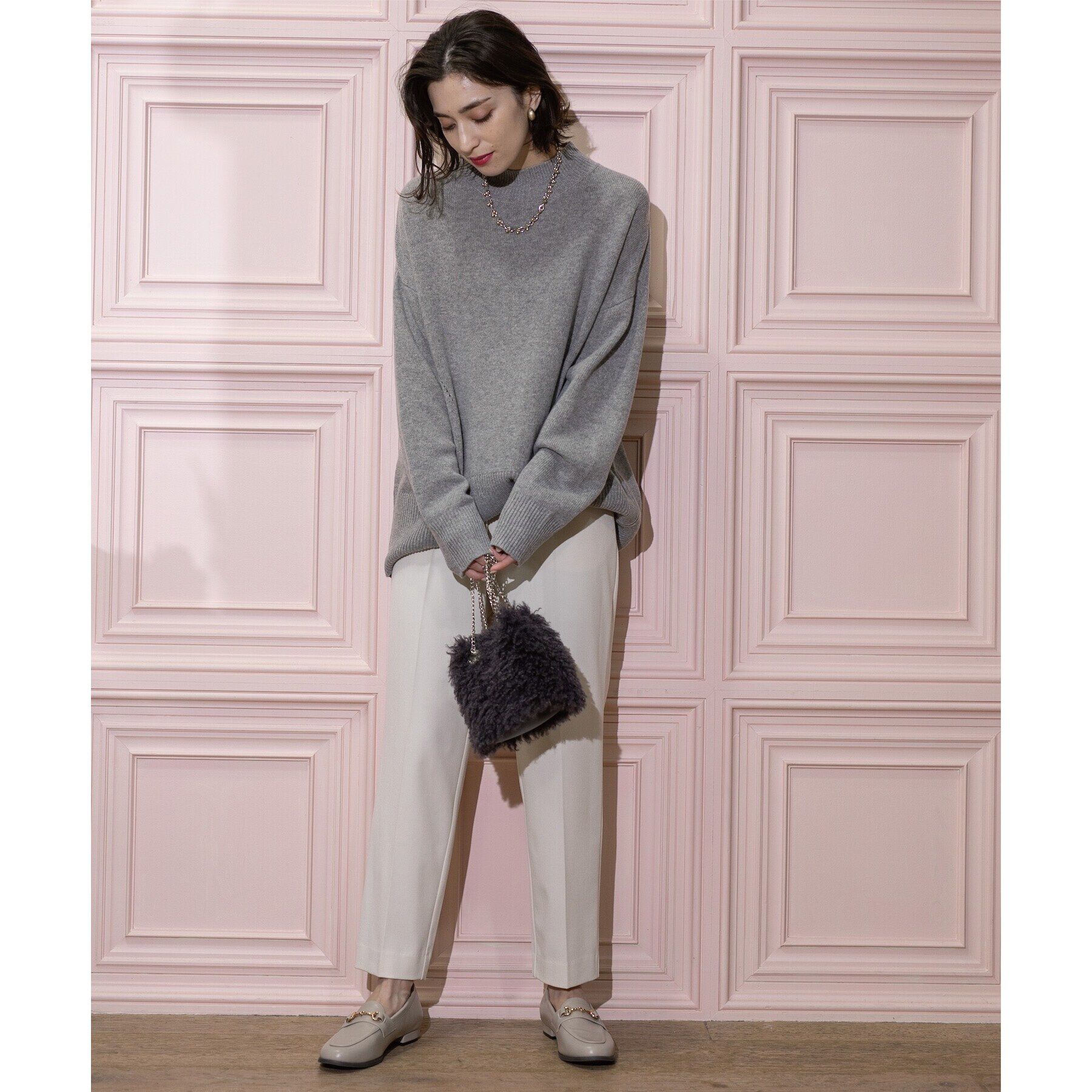 OPAQUE.CLIP「《SS-LLsize》裏起毛ストレッチイージーテーパードパンツ【蓄熱素材/洗濯機洗い可】」|その他|