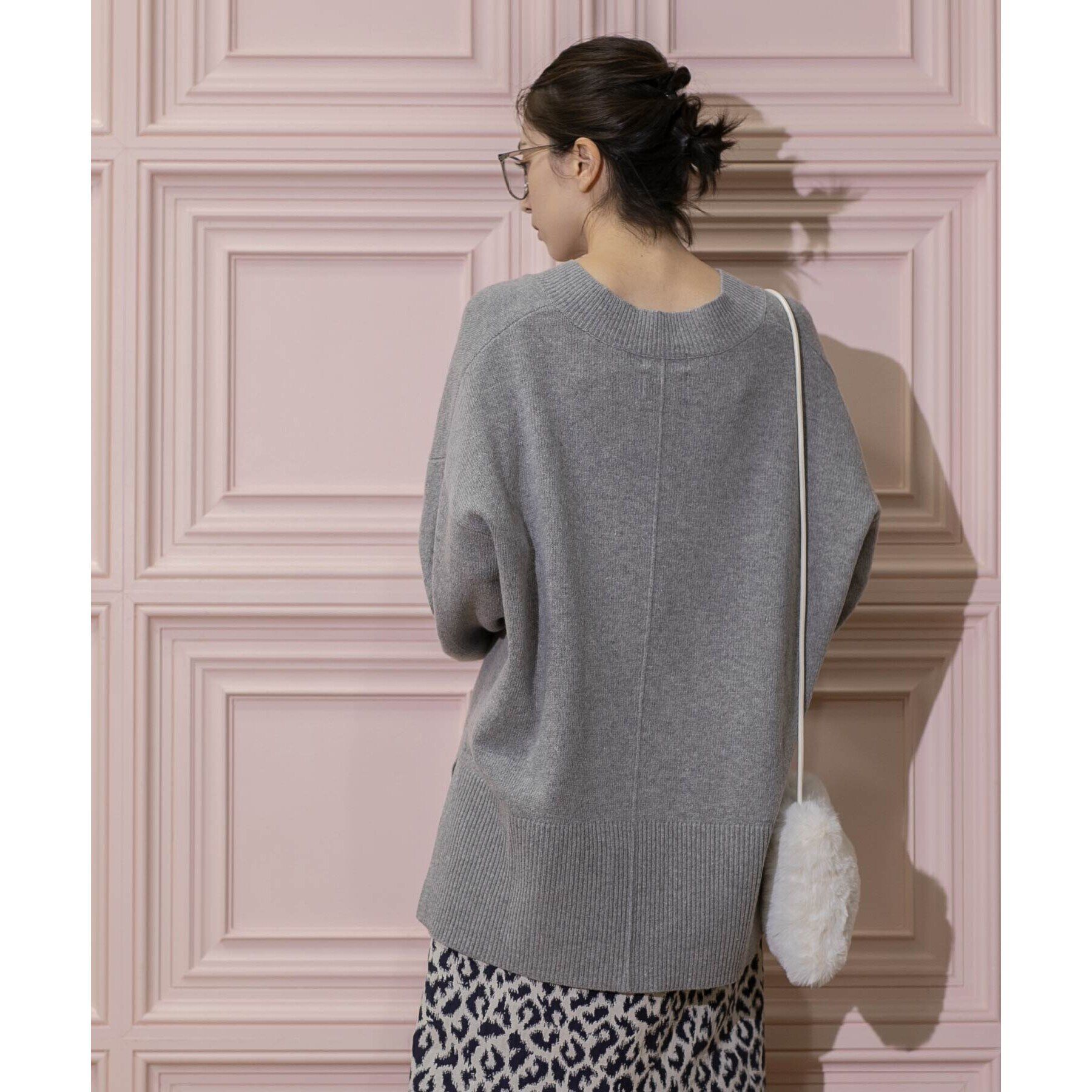 OPAQUE.CLIP「ミドルゲージVネックニット／FILIVIVI・フィルビビ【洗える】」|ニット・セーター|