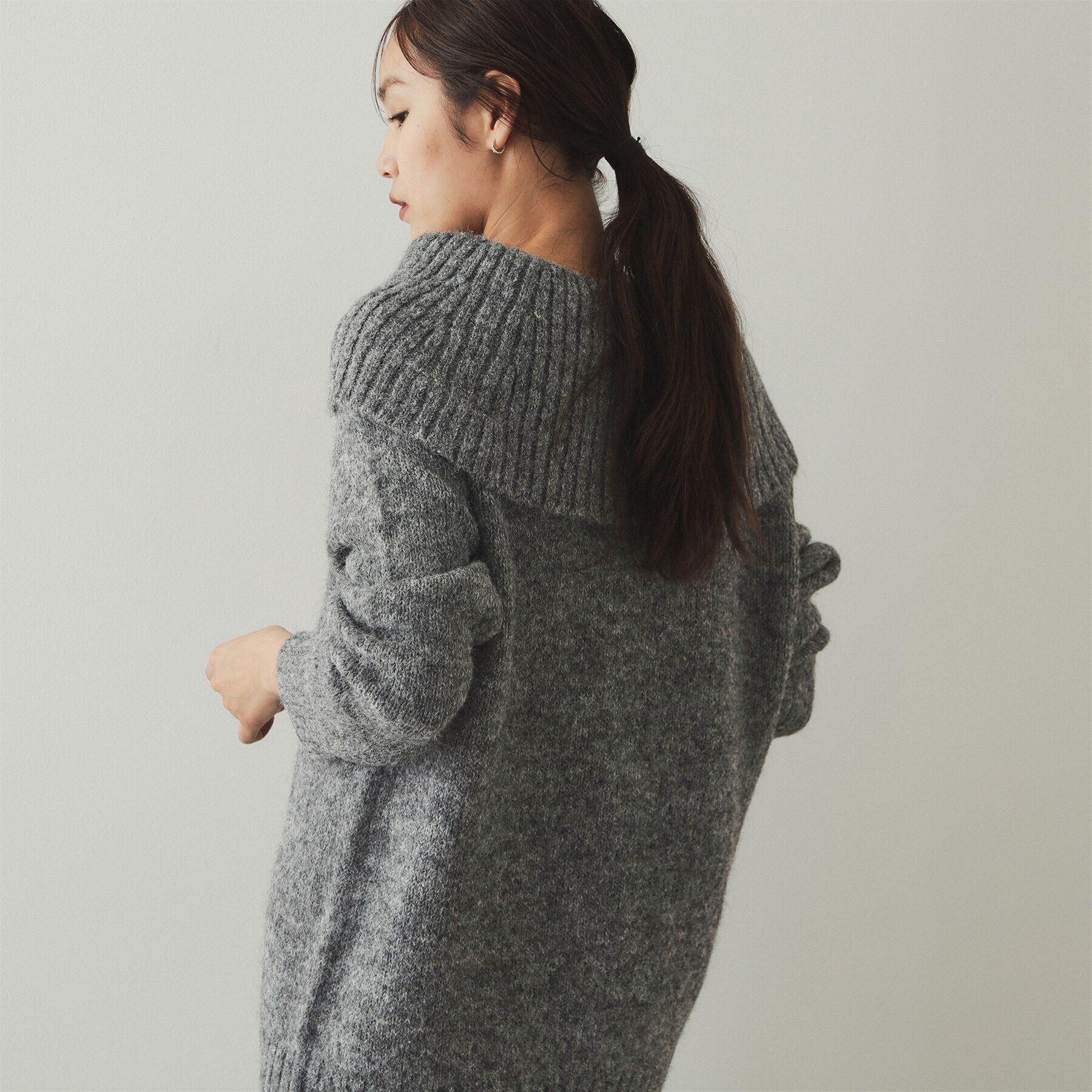 OPAQUE.CLIP「MIXオフショルダーニット【洗濯機洗い可】」|ニット・セーター|