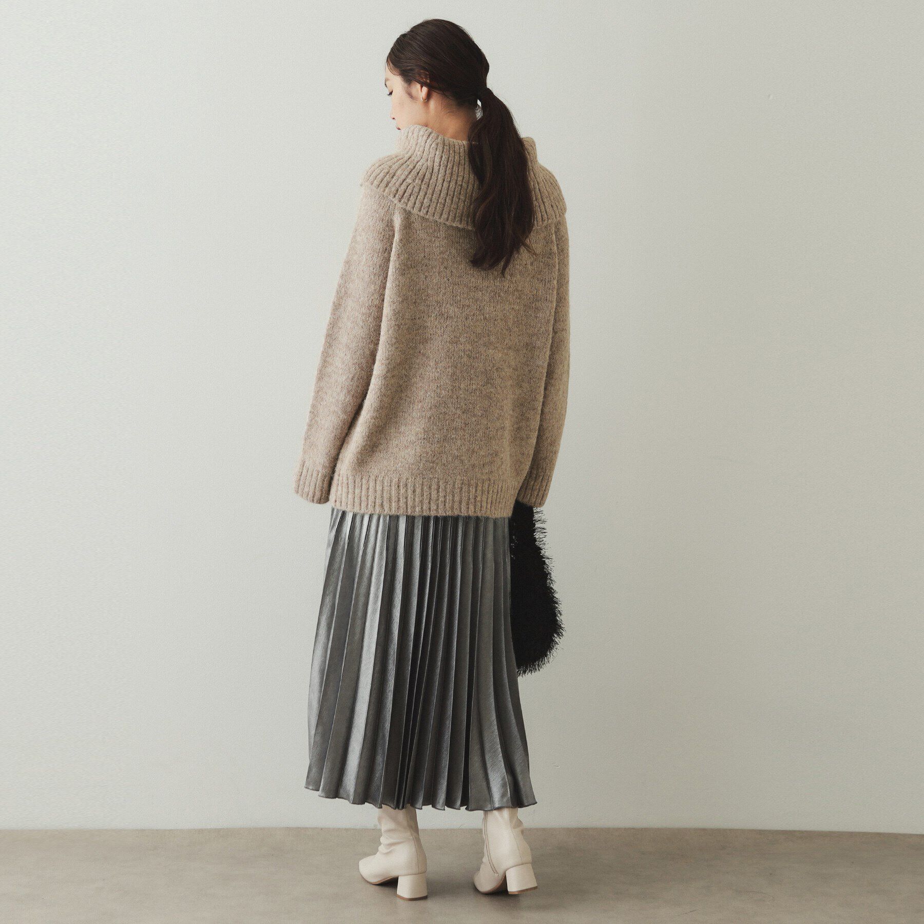 OPAQUE.CLIP「MIXオフショルダーニット【洗濯機洗い可】」|ニット・セーター|