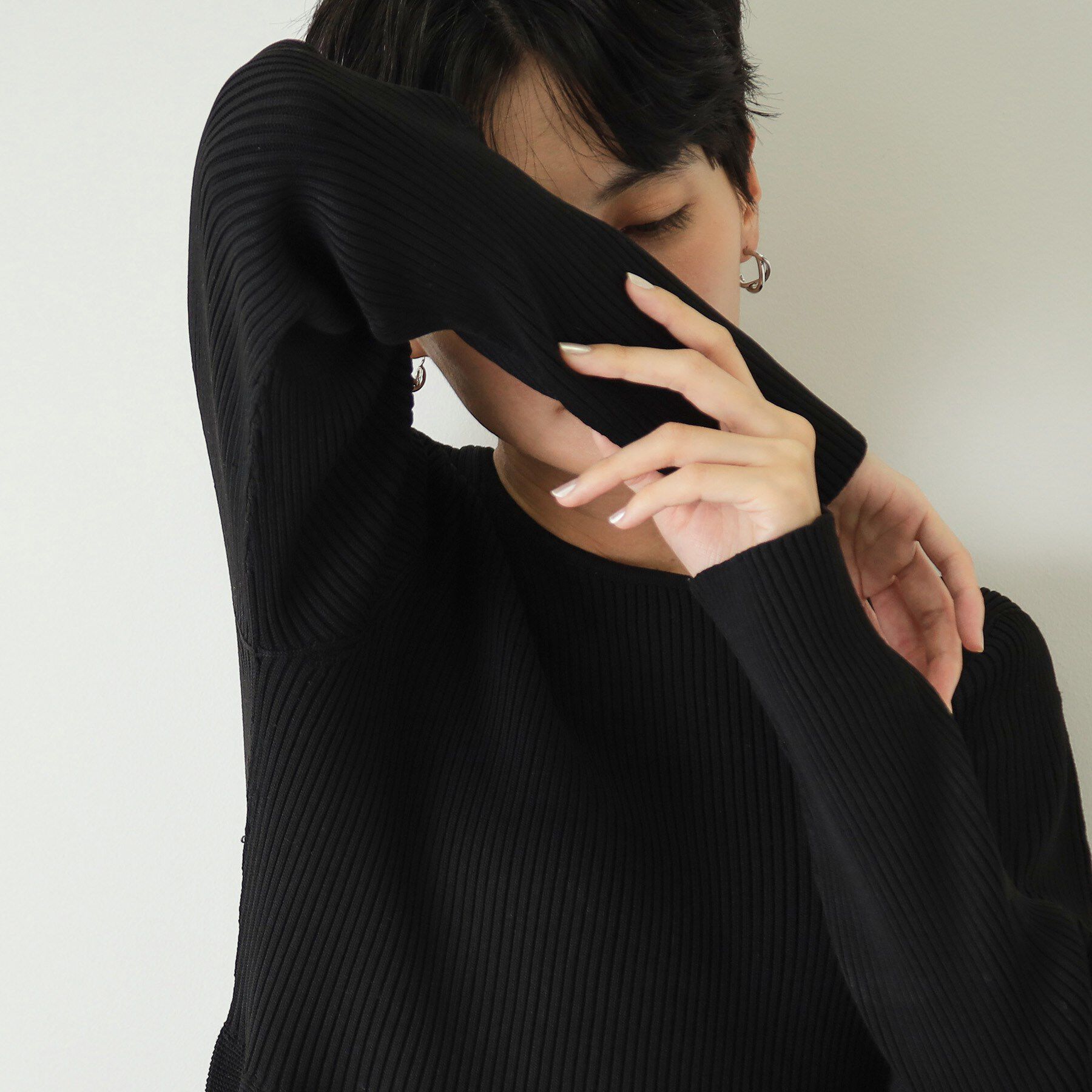 OPAQUE.CLIP「シームレスニット&times;フハクドッキングワンピース【洗濯機洗い可】」|ワンピース|