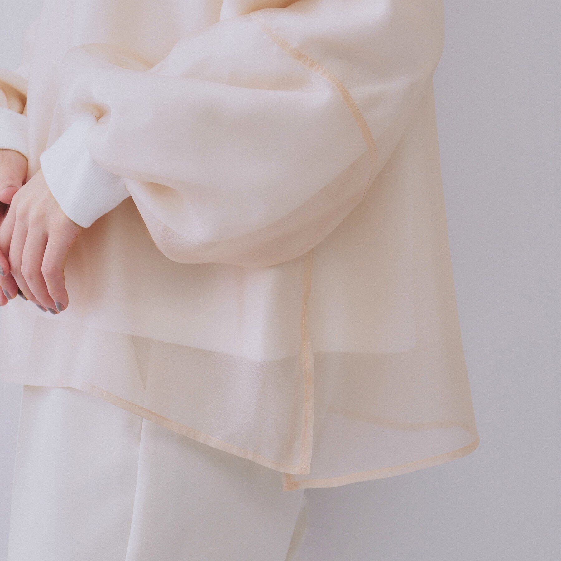 OPAQUE.CLIP「シアーレイヤード裏毛プルオーバー【洗濯機洗い可】」|Tシャツ・カットソー|