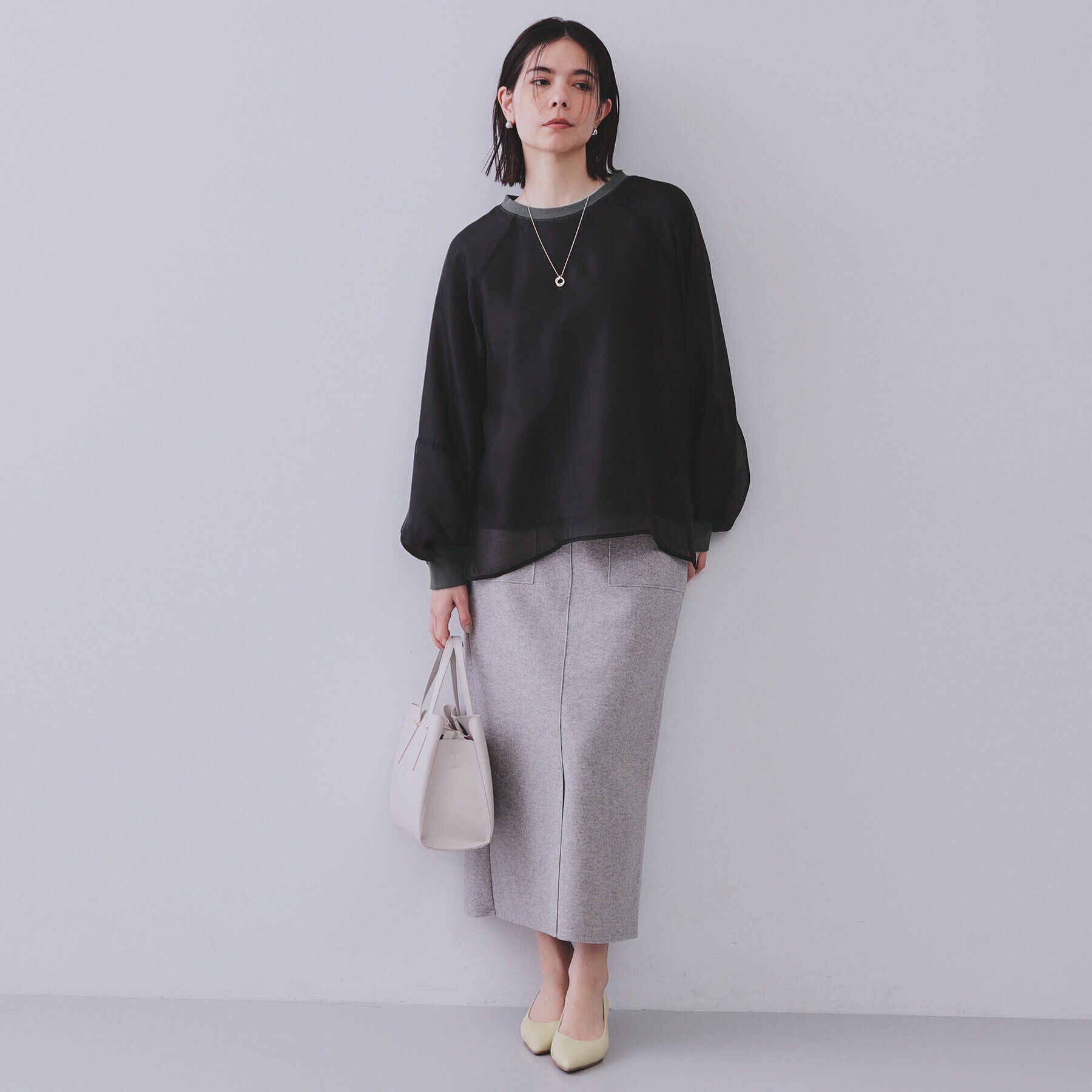 OPAQUE.CLIP「シアーレイヤード裏毛プルオーバー【洗濯機洗い可】」|Tシャツ・カットソー|