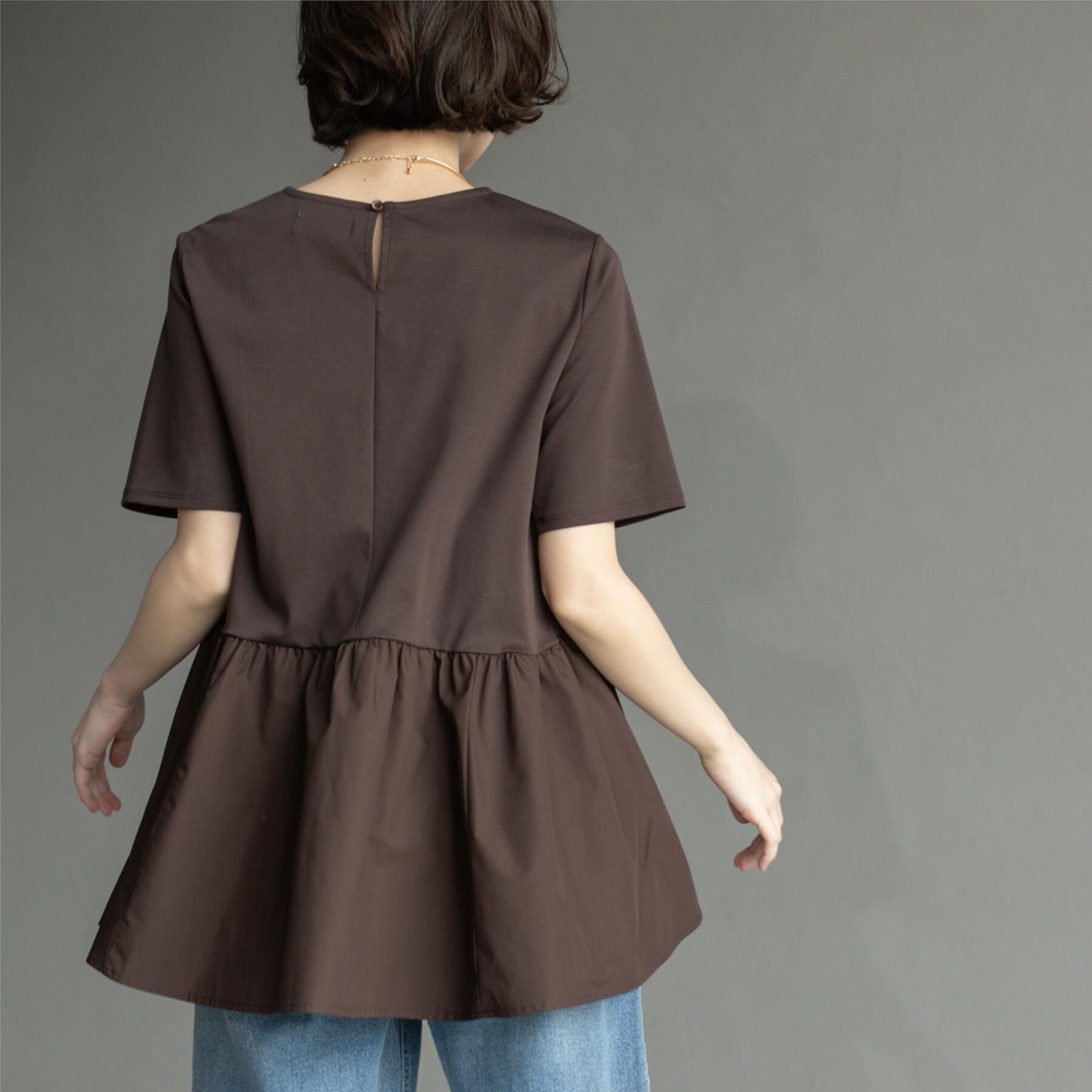 OPAQUE.CLIP「ペプラムドッキングカットソー【洗濯機洗い可】」|Tシャツ・カットソー|